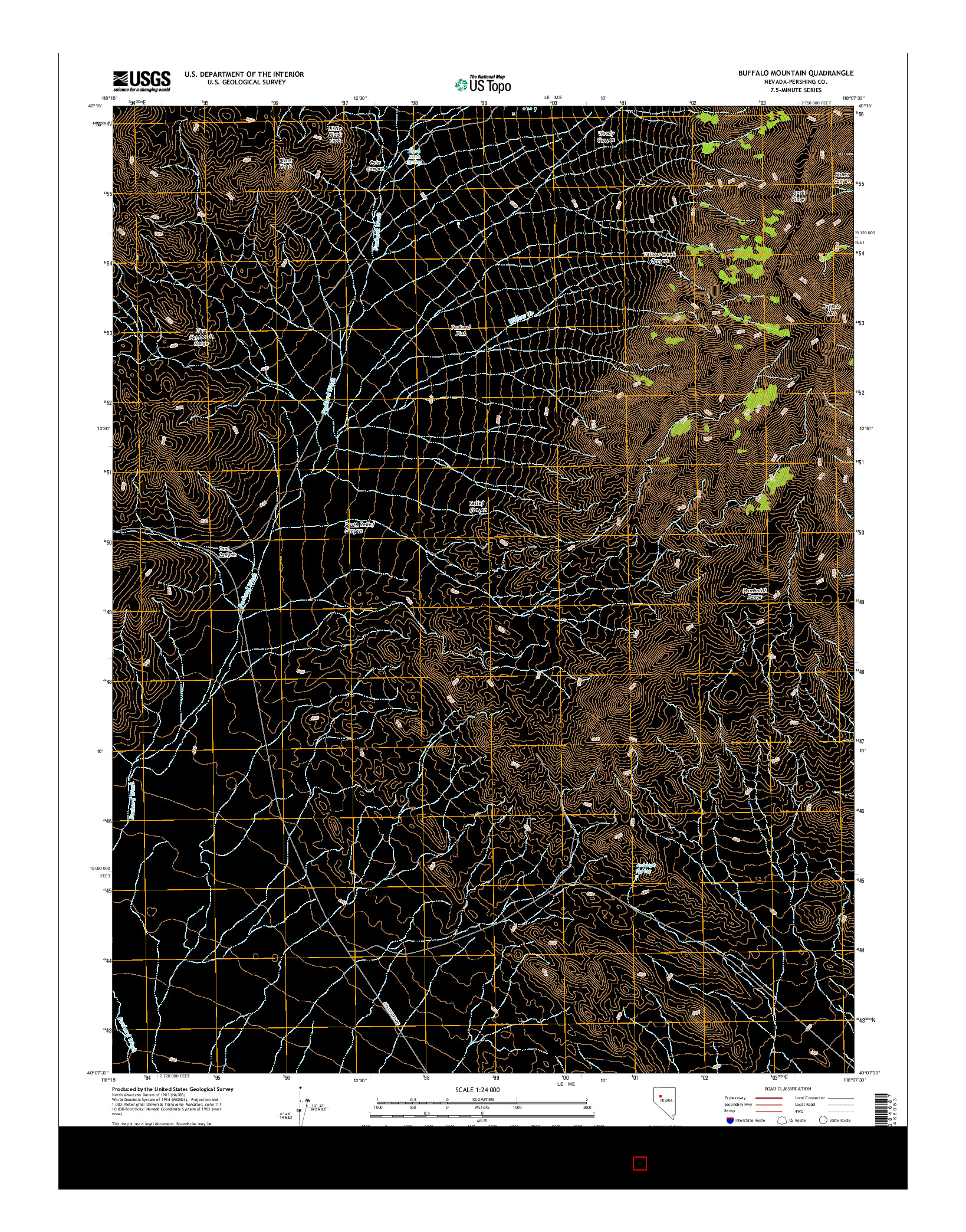 USGS US TOPO 7.5-MINUTE MAP FOR BUFFALO MOUNTAIN, NV 2014