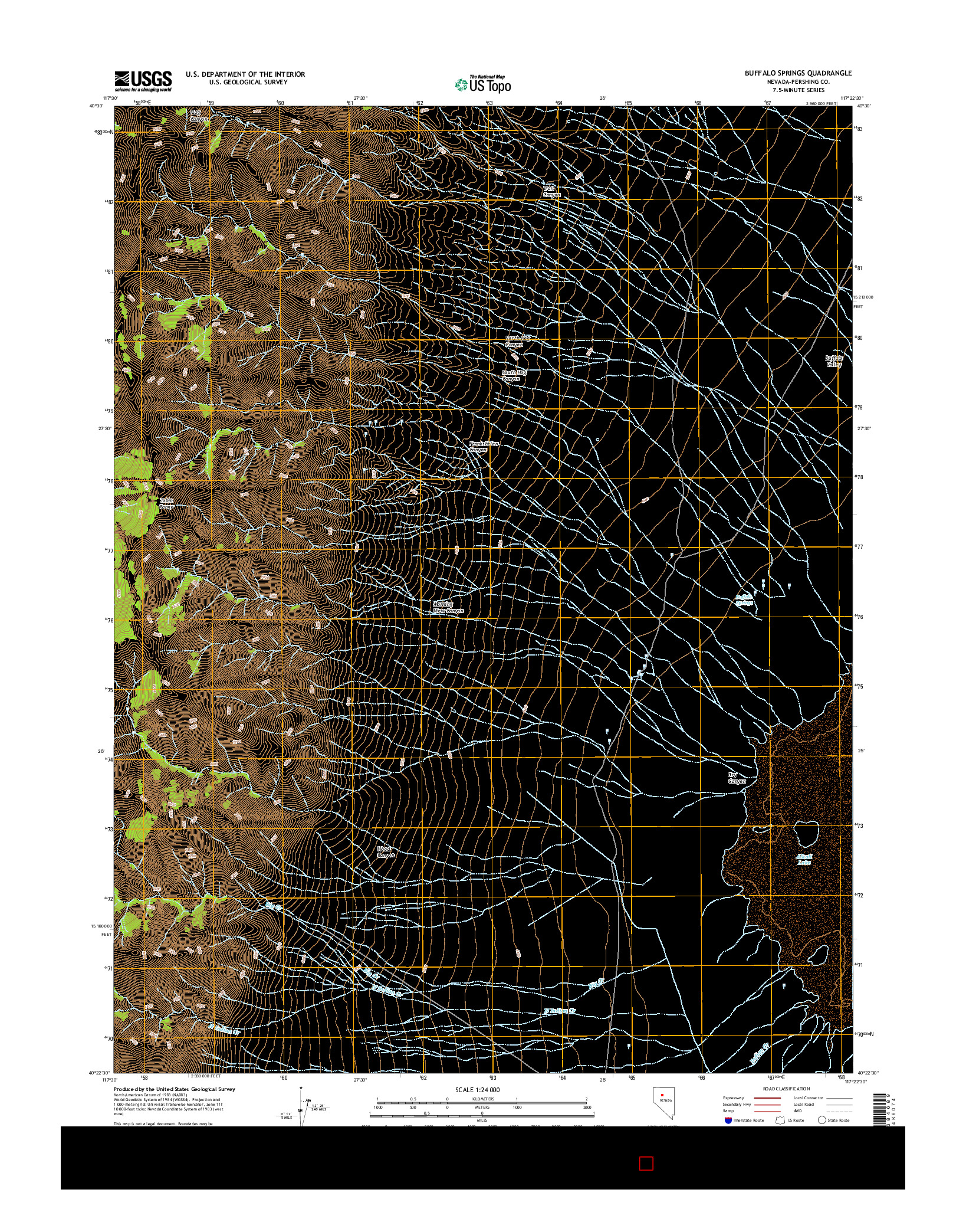 USGS US TOPO 7.5-MINUTE MAP FOR BUFFALO SPRINGS, NV 2014