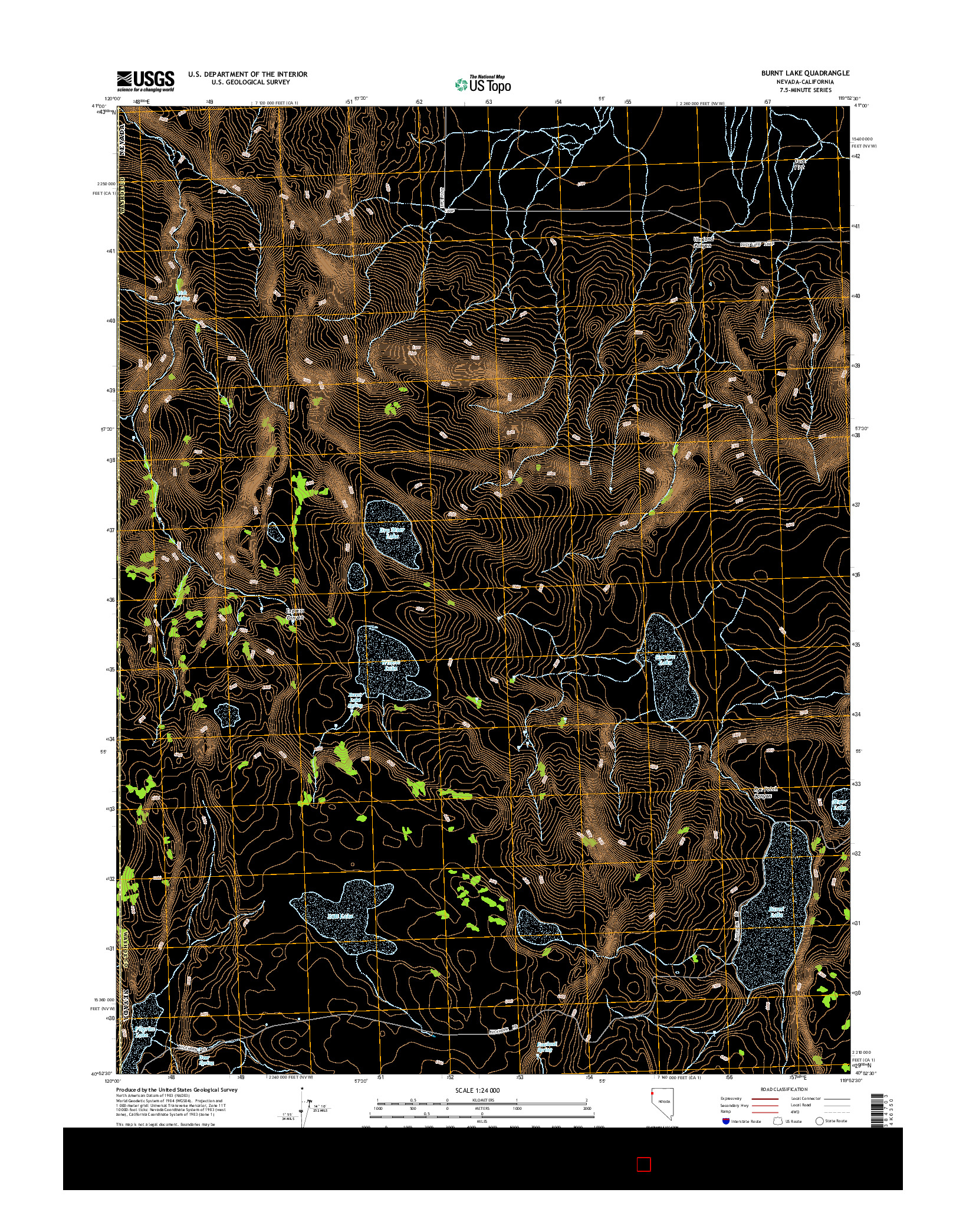 USGS US TOPO 7.5-MINUTE MAP FOR BURNT LAKE, NV-CA 2014
