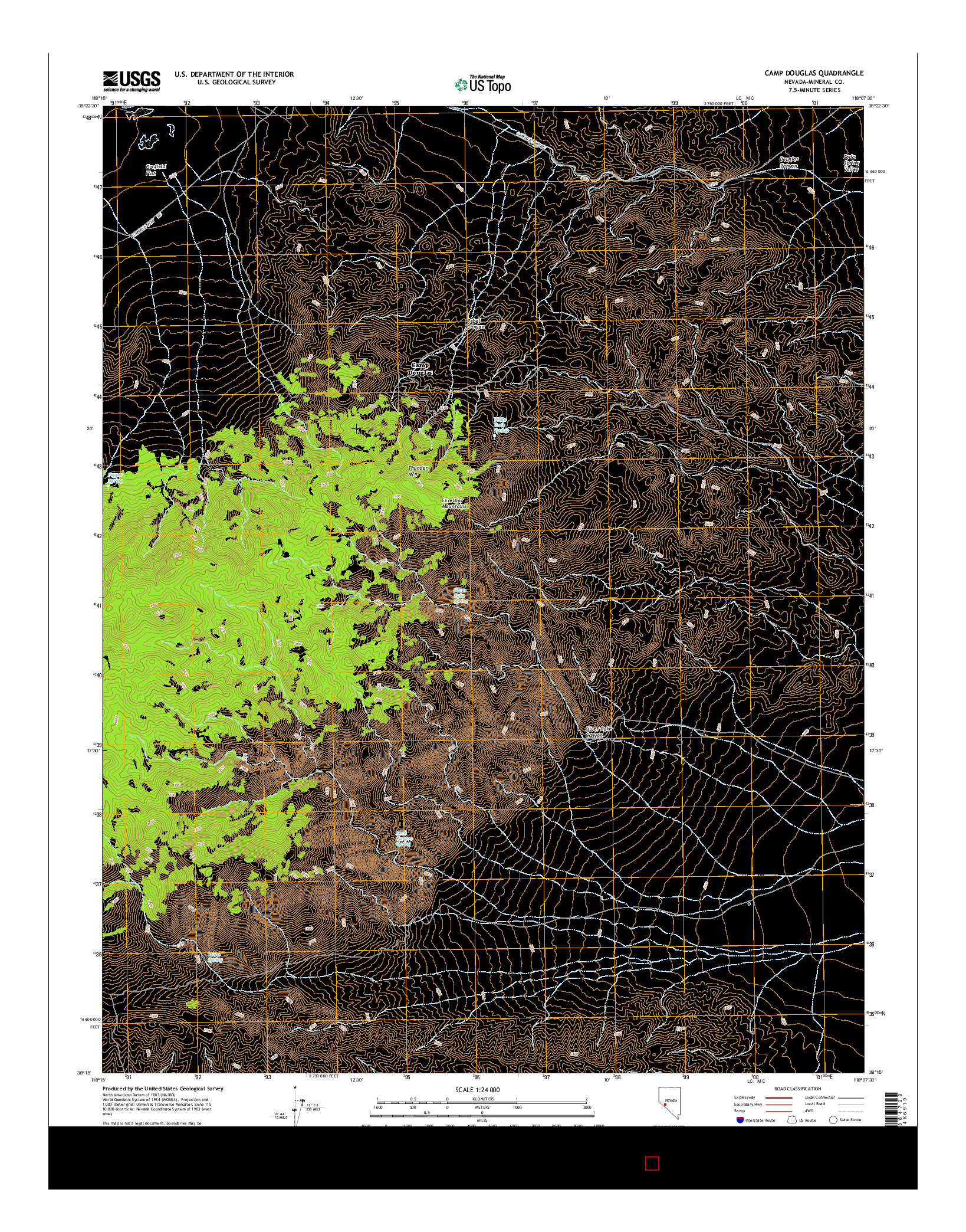 USGS US TOPO 7.5-MINUTE MAP FOR CAMP DOUGLAS, NV 2014