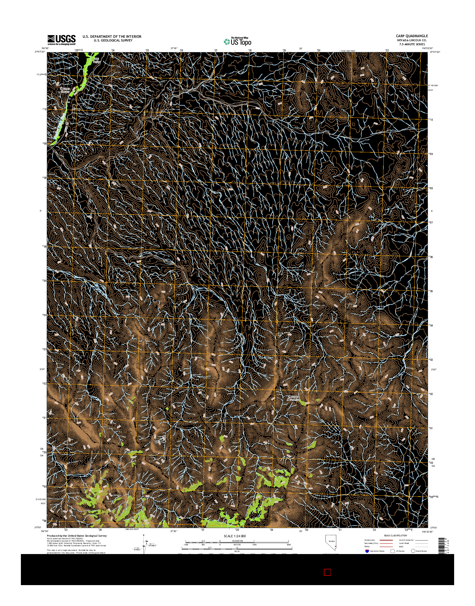 USGS US TOPO 7.5-MINUTE MAP FOR CARP, NV 2014