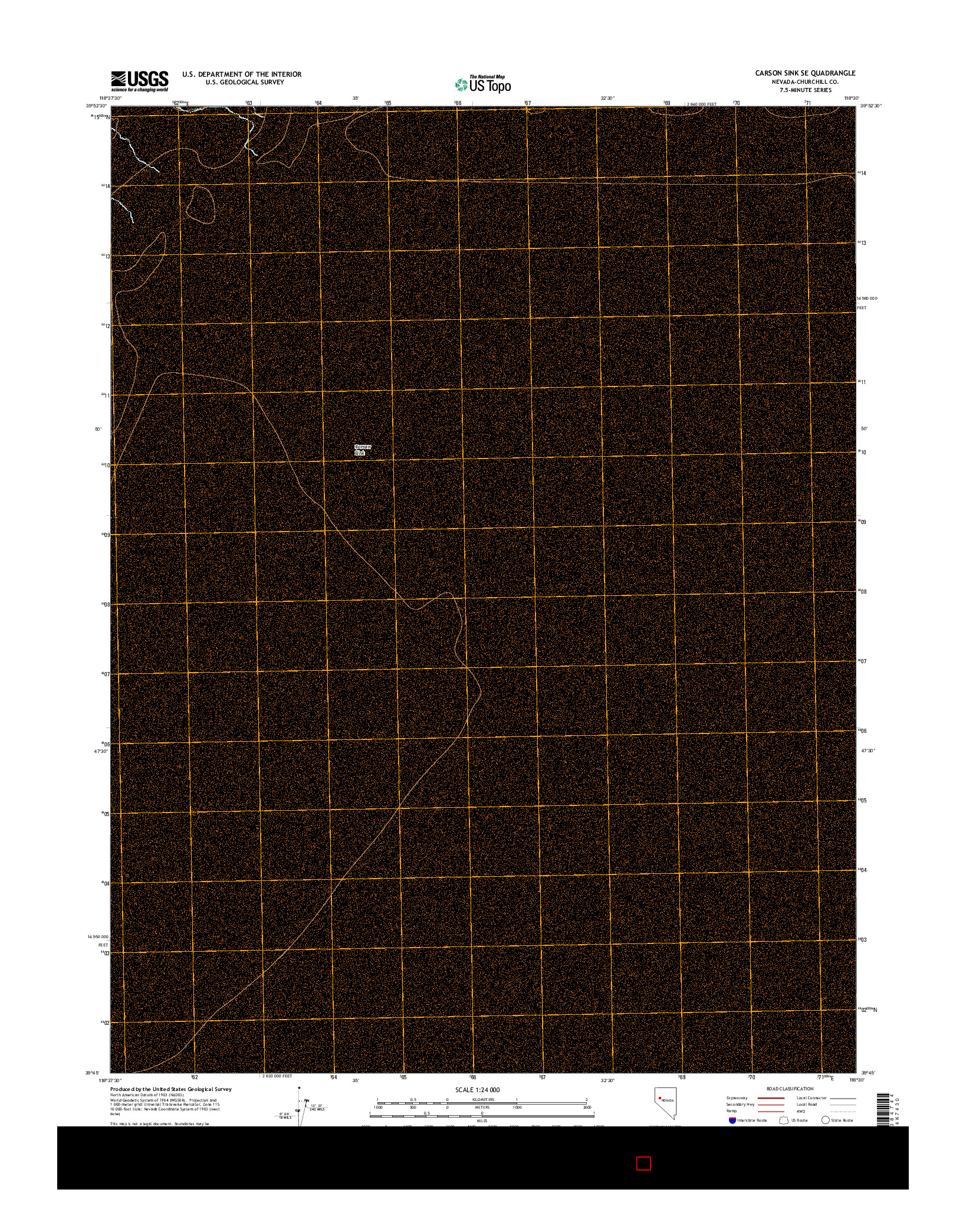 USGS US TOPO 7.5-MINUTE MAP FOR CARSON SINK SE, NV 2014