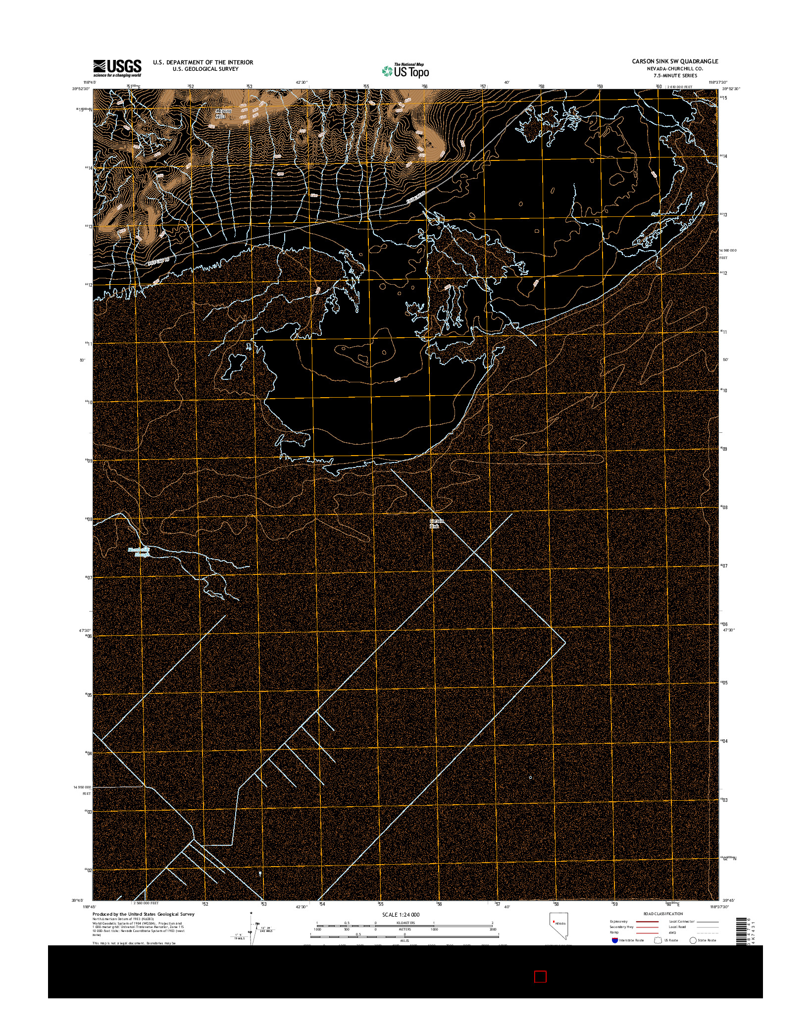 USGS US TOPO 7.5-MINUTE MAP FOR CARSON SINK SW, NV 2014