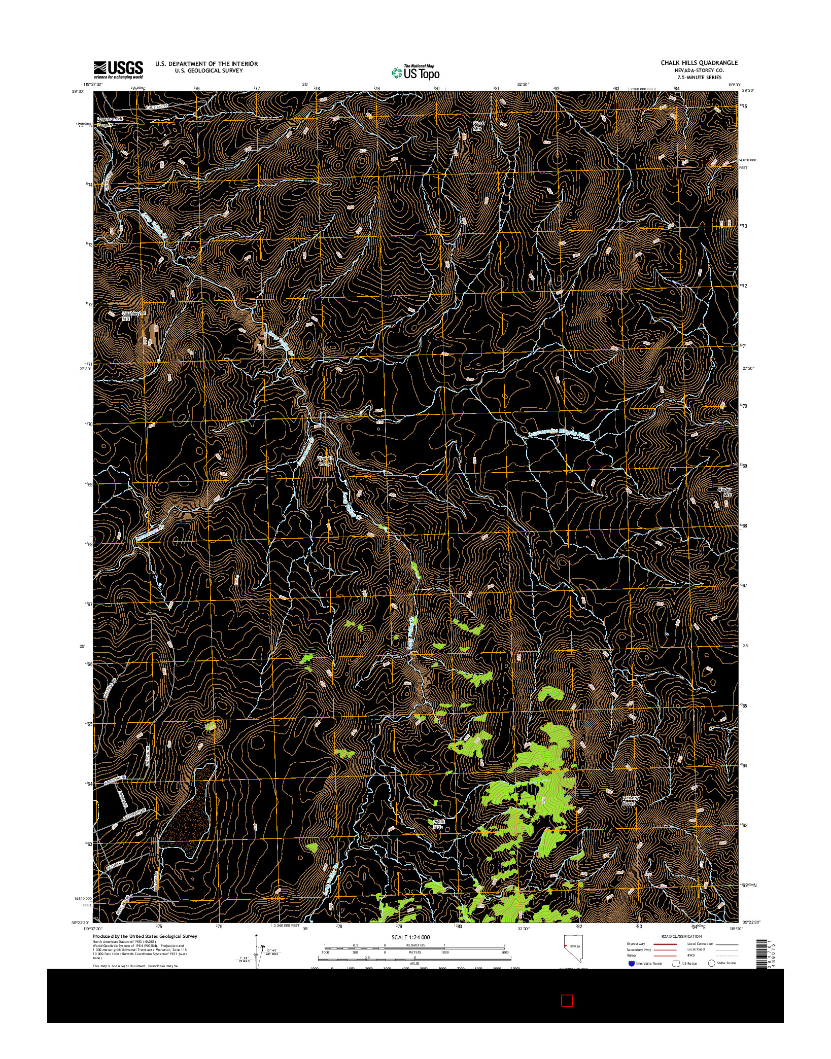 USGS US TOPO 7.5-MINUTE MAP FOR CHALK HILLS, NV 2014