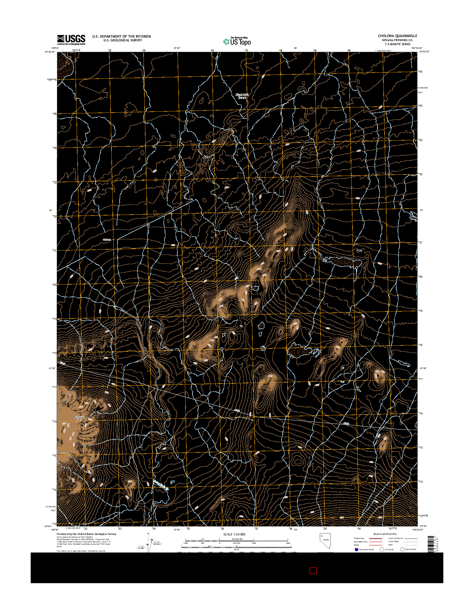 USGS US TOPO 7.5-MINUTE MAP FOR CHOLONA, NV 2014