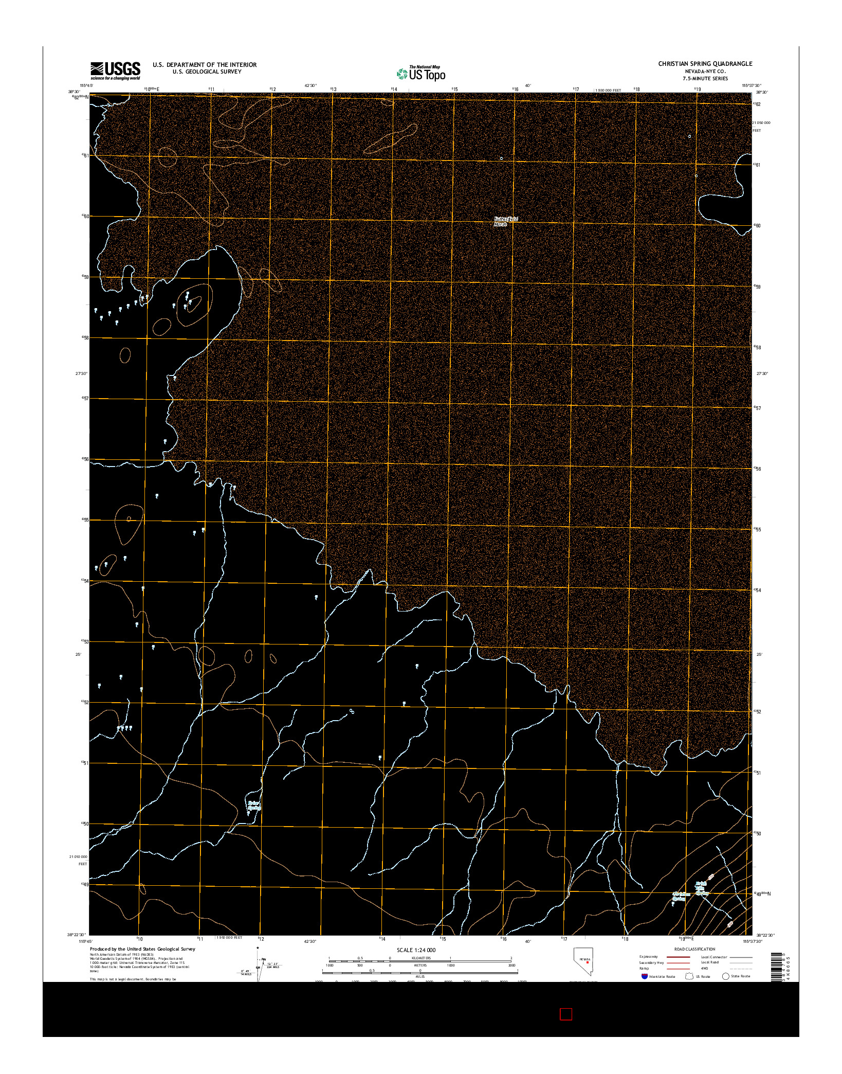 USGS US TOPO 7.5-MINUTE MAP FOR CHRISTIAN SPRING, NV 2014