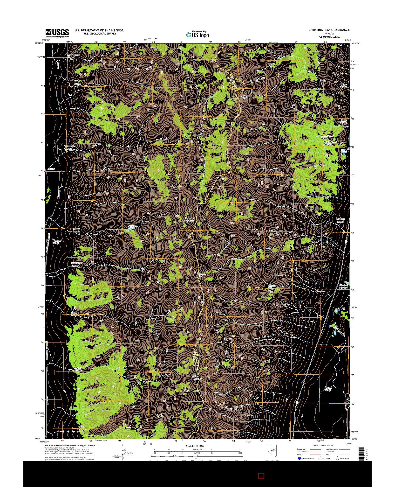 USGS US TOPO 7.5-MINUTE MAP FOR CHRISTINA PEAK, NV 2014