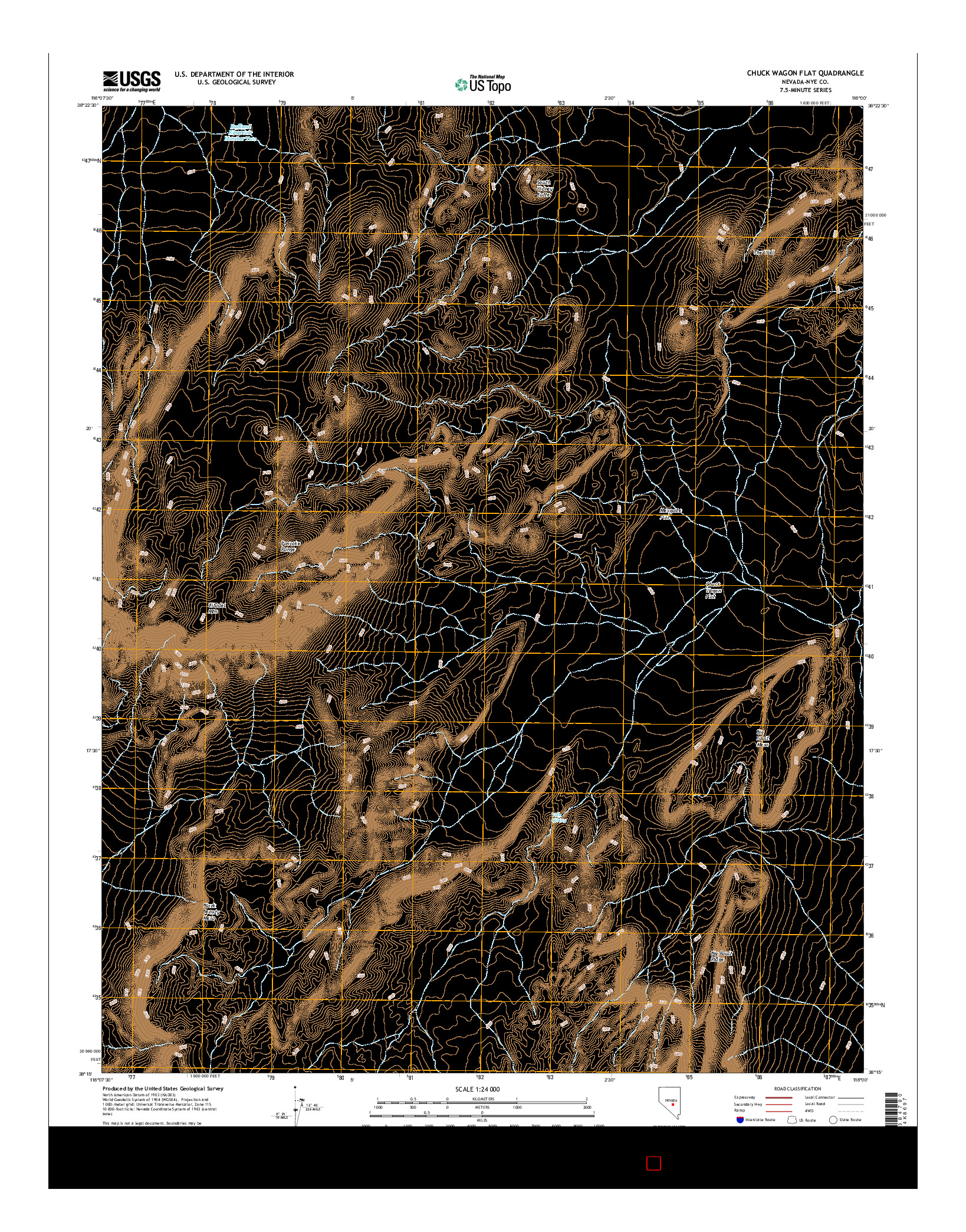 USGS US TOPO 7.5-MINUTE MAP FOR CHUCK WAGON FLAT, NV 2014