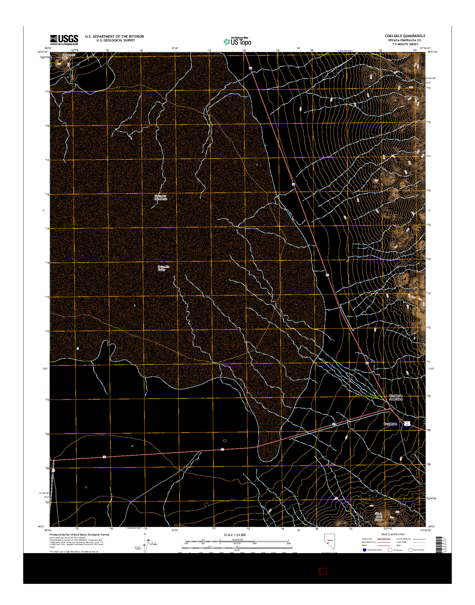 USGS US TOPO 7.5-MINUTE MAP FOR COALDALE, NV 2014