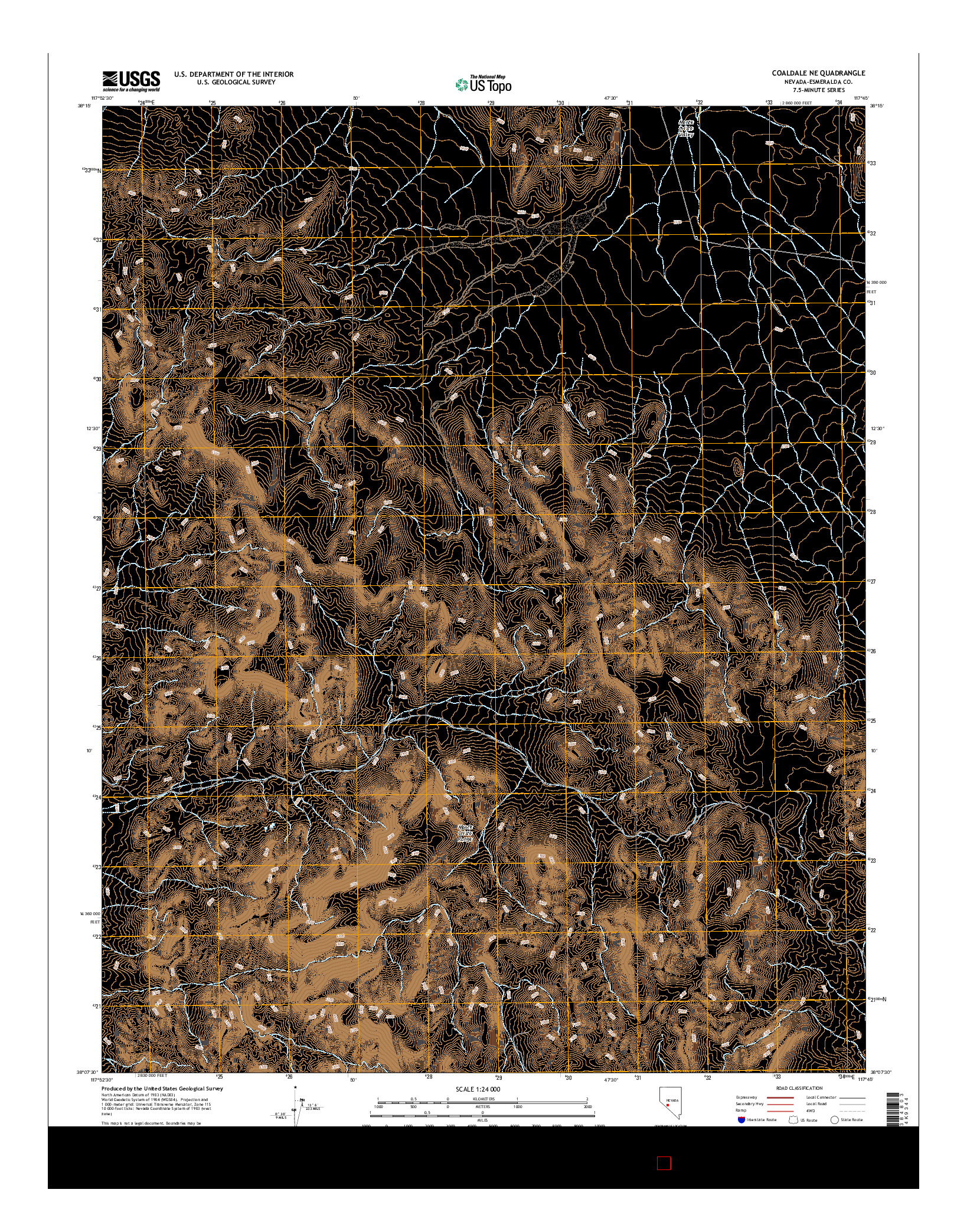 USGS US TOPO 7.5-MINUTE MAP FOR COALDALE NE, NV 2014