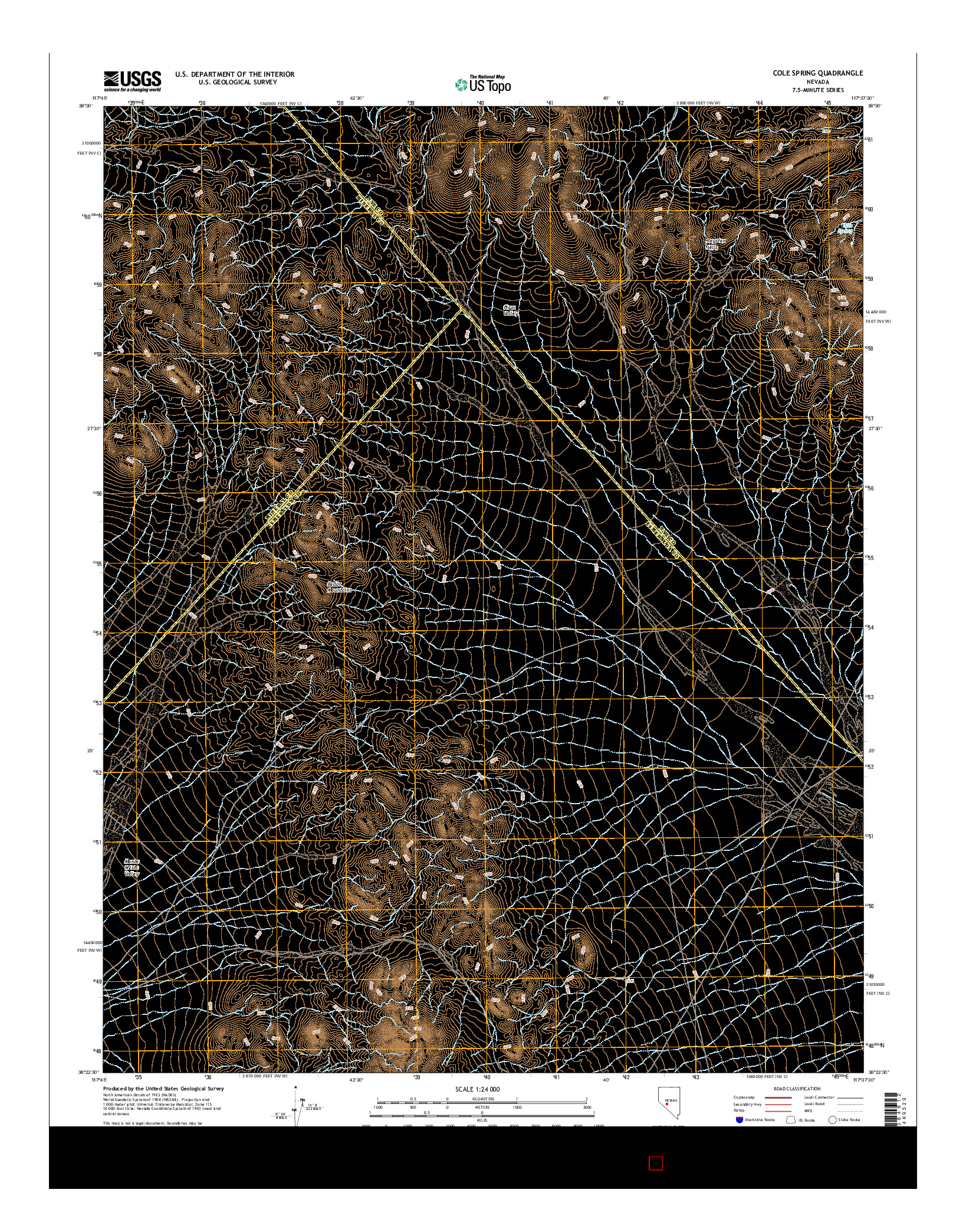 USGS US TOPO 7.5-MINUTE MAP FOR COLE SPRING, NV 2014