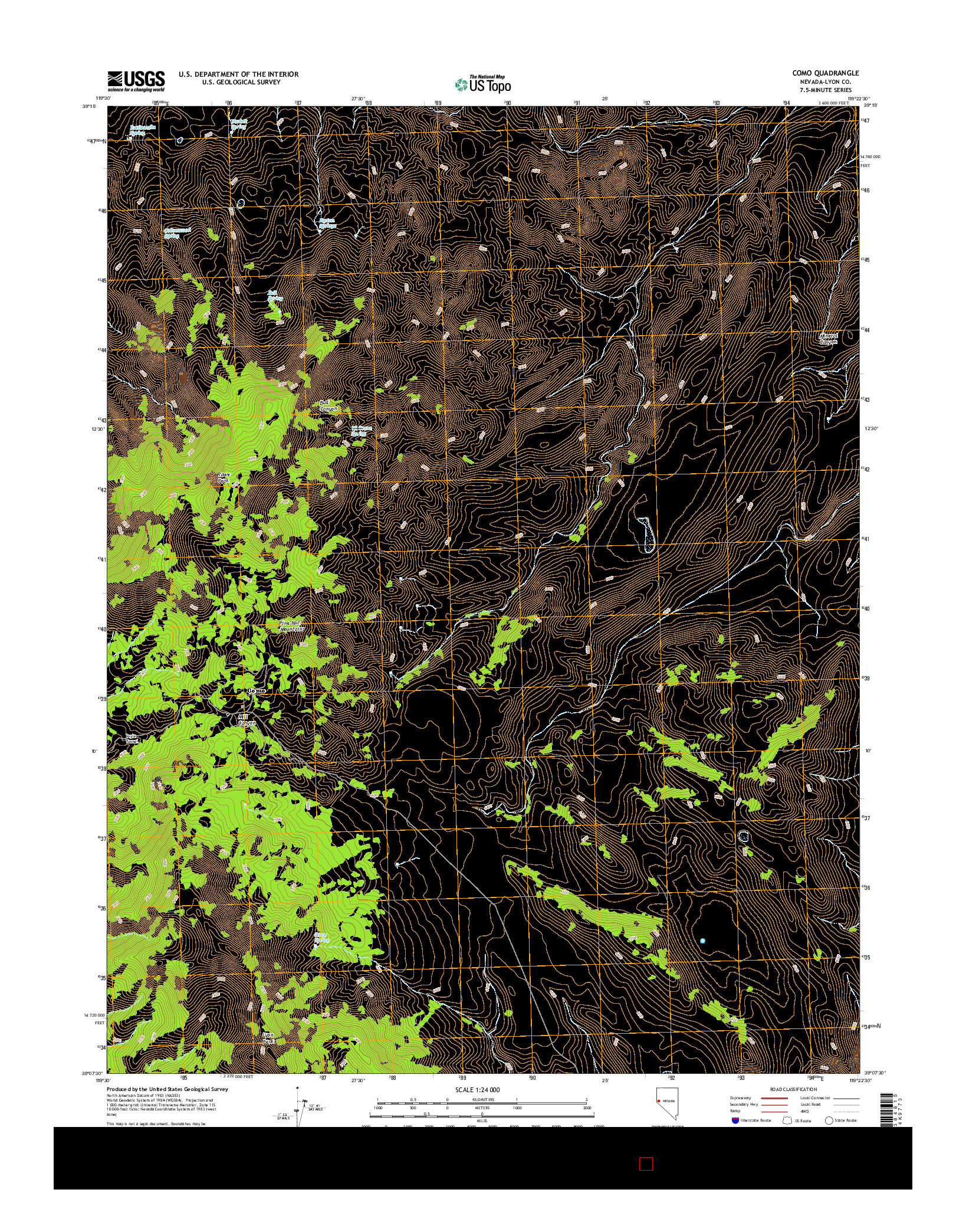 USGS US TOPO 7.5-MINUTE MAP FOR COMO, NV 2014