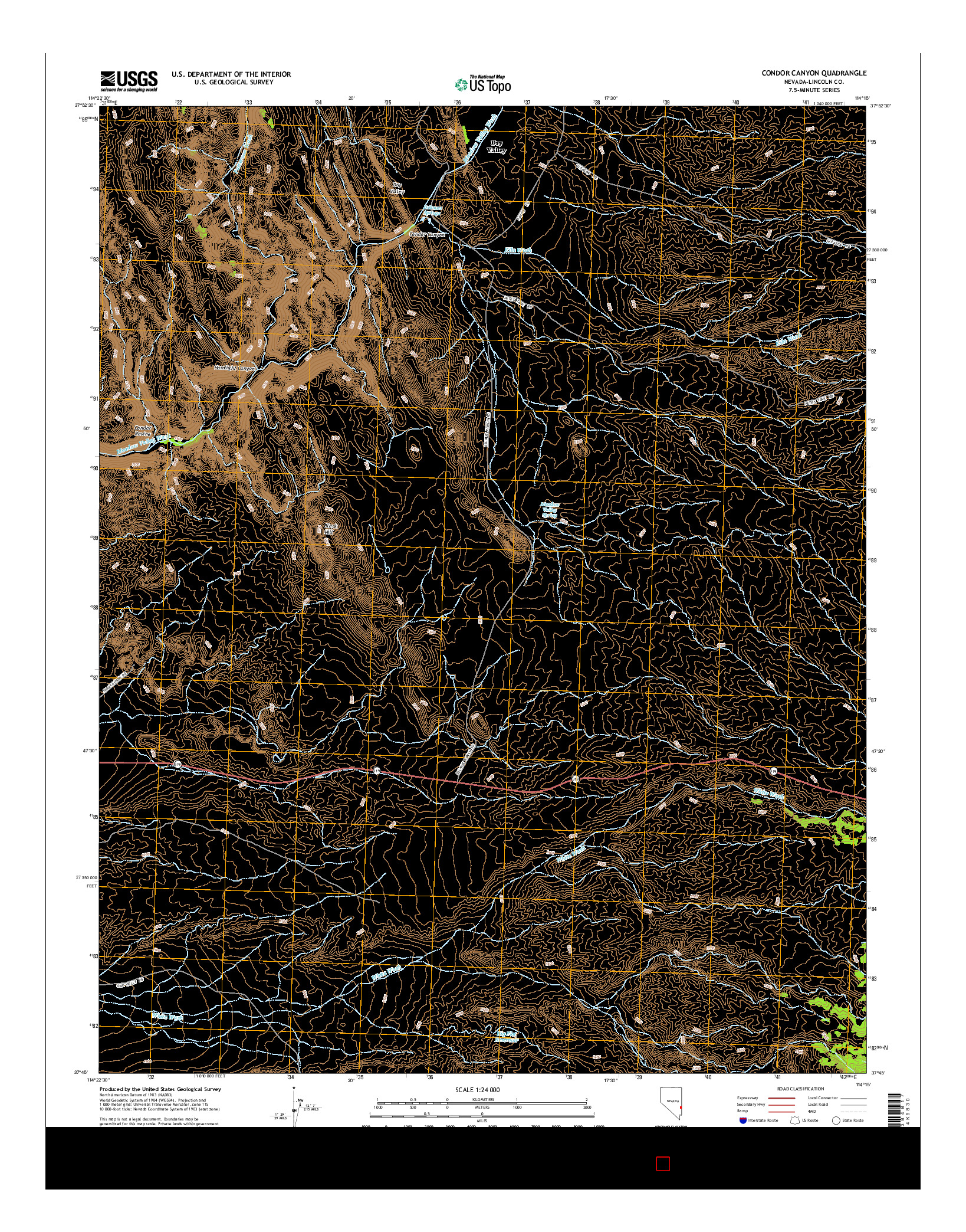 USGS US TOPO 7.5-MINUTE MAP FOR CONDOR CANYON, NV 2014