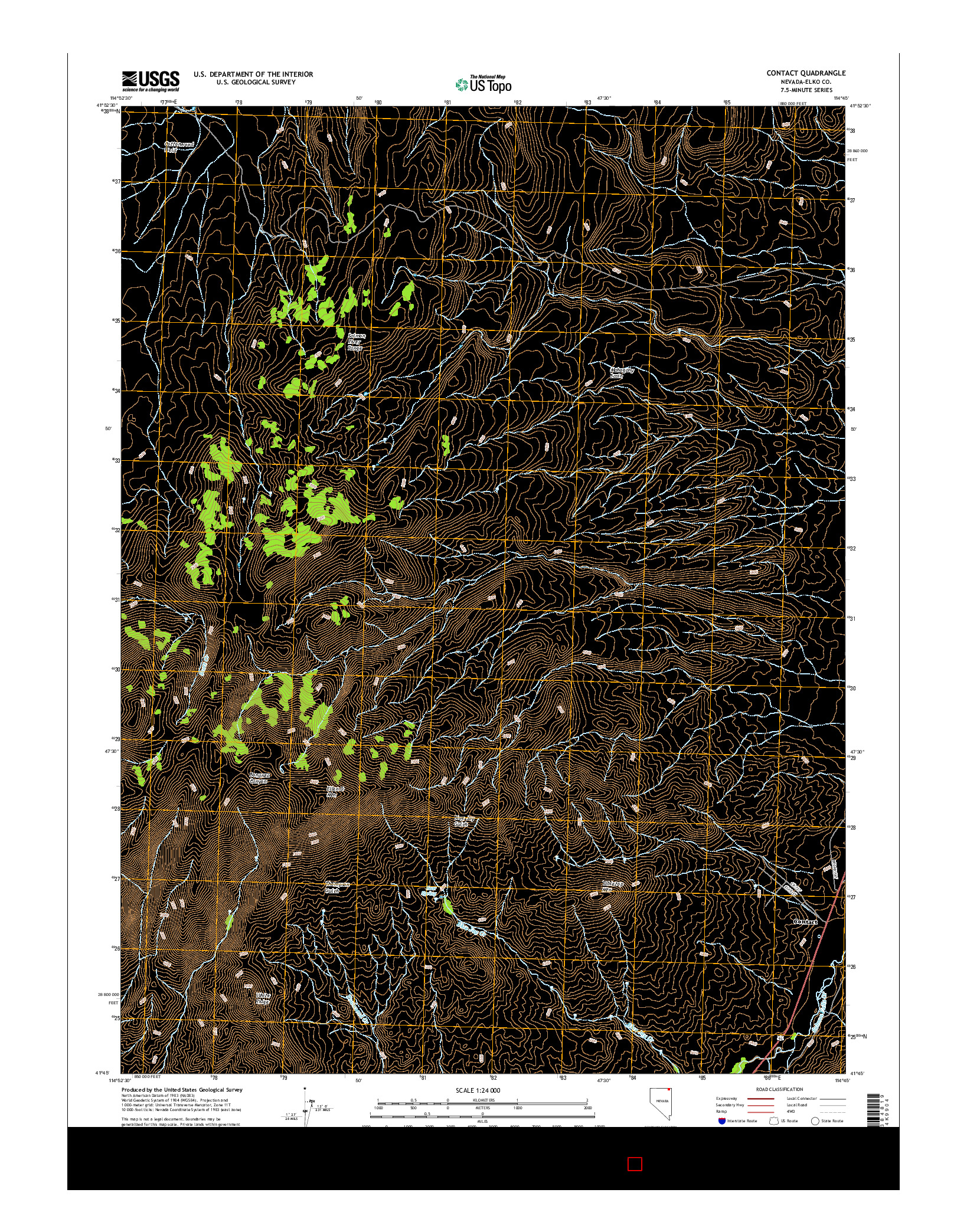 USGS US TOPO 7.5-MINUTE MAP FOR CONTACT, NV 2014