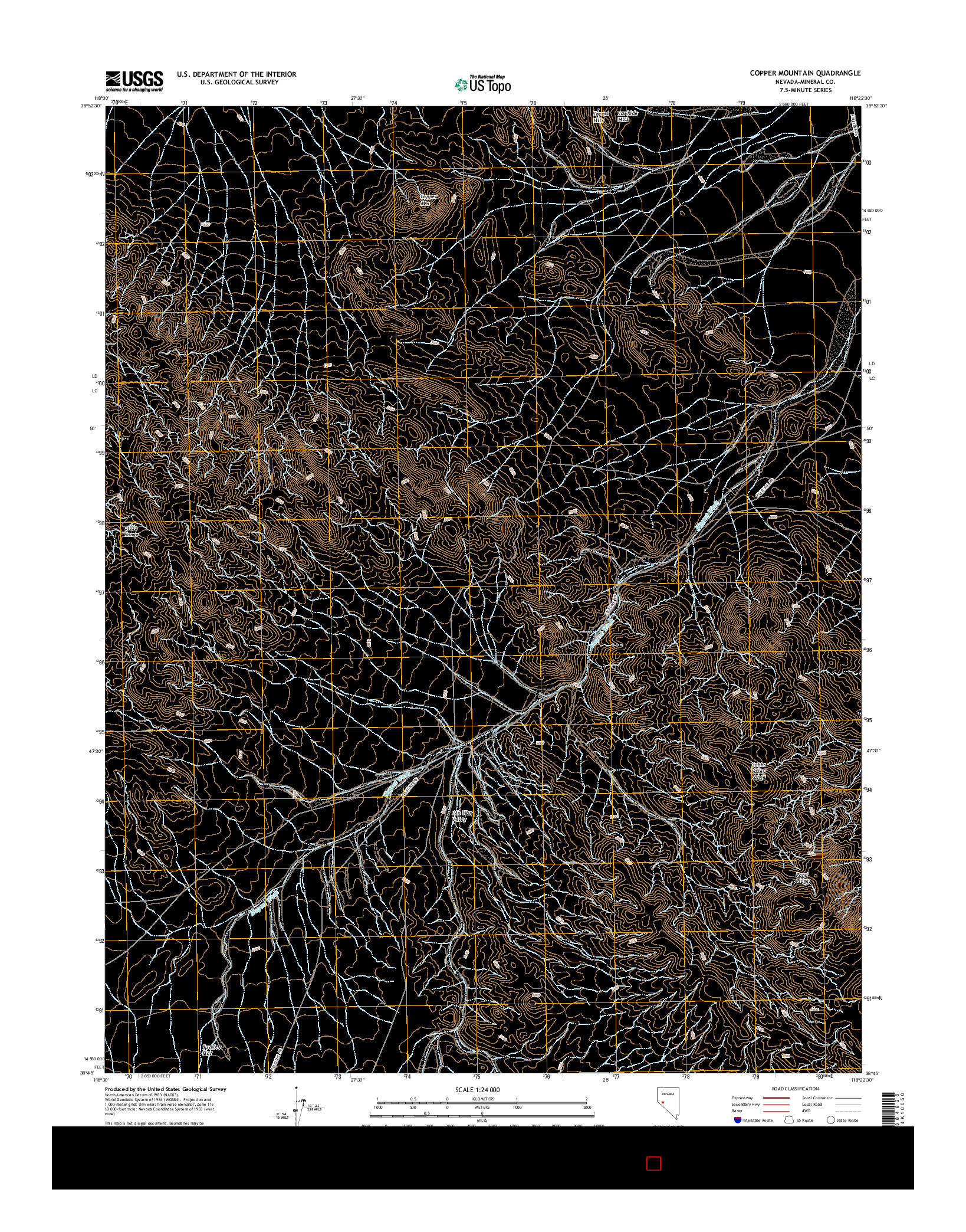 USGS US TOPO 7.5-MINUTE MAP FOR COPPER MOUNTAIN, NV 2014