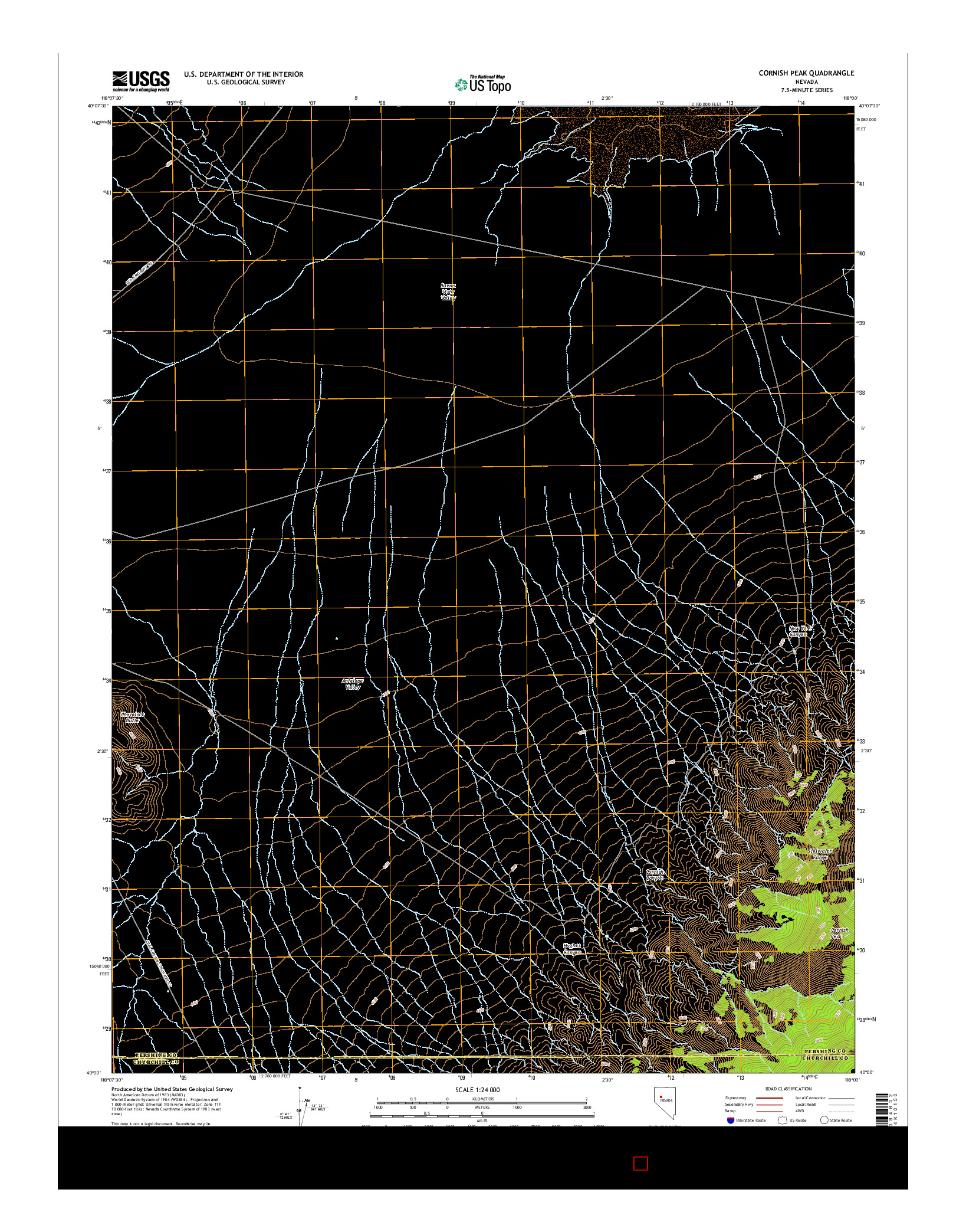 USGS US TOPO 7.5-MINUTE MAP FOR CORNISH PEAK, NV 2014