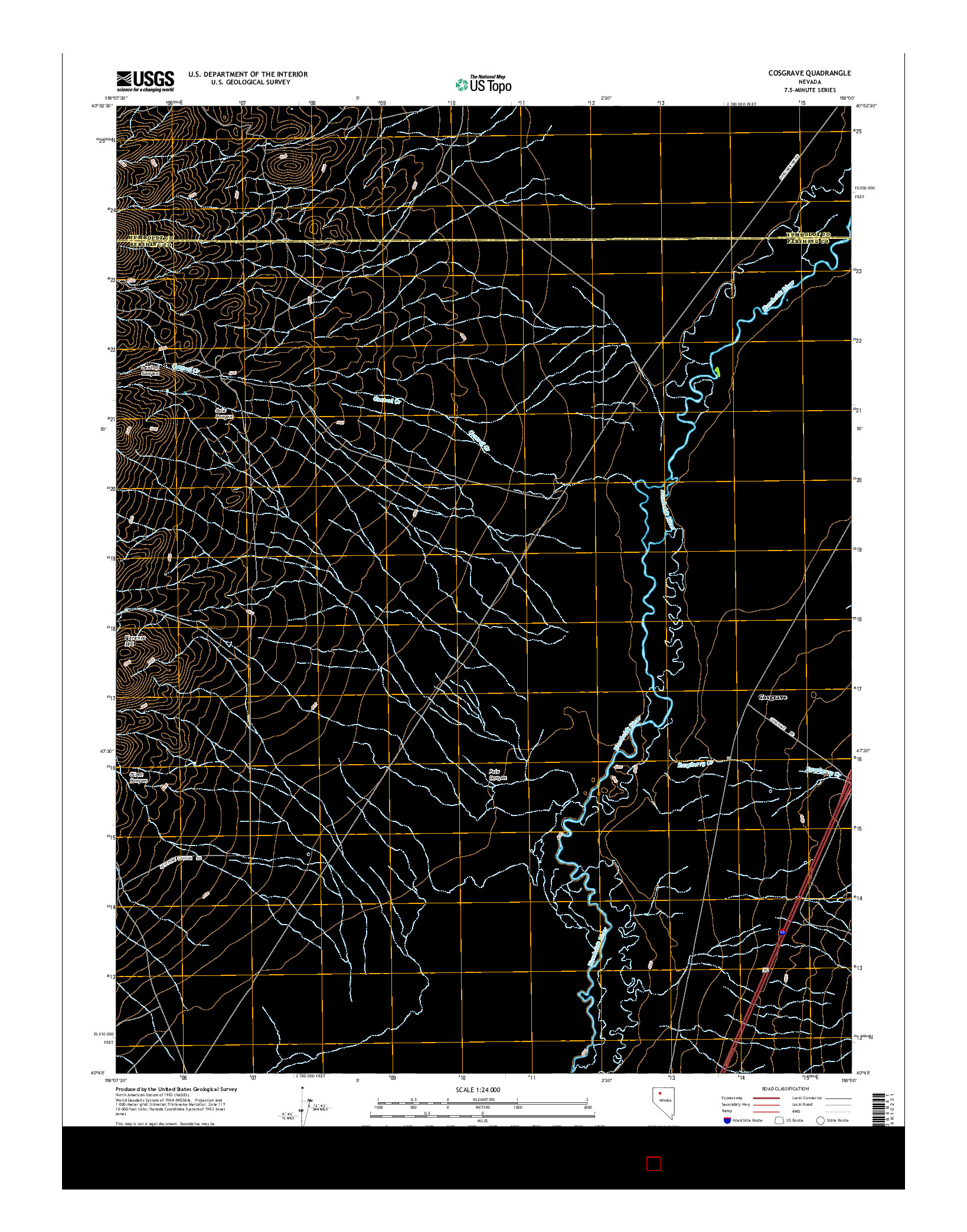 USGS US TOPO 7.5-MINUTE MAP FOR COSGRAVE, NV 2014