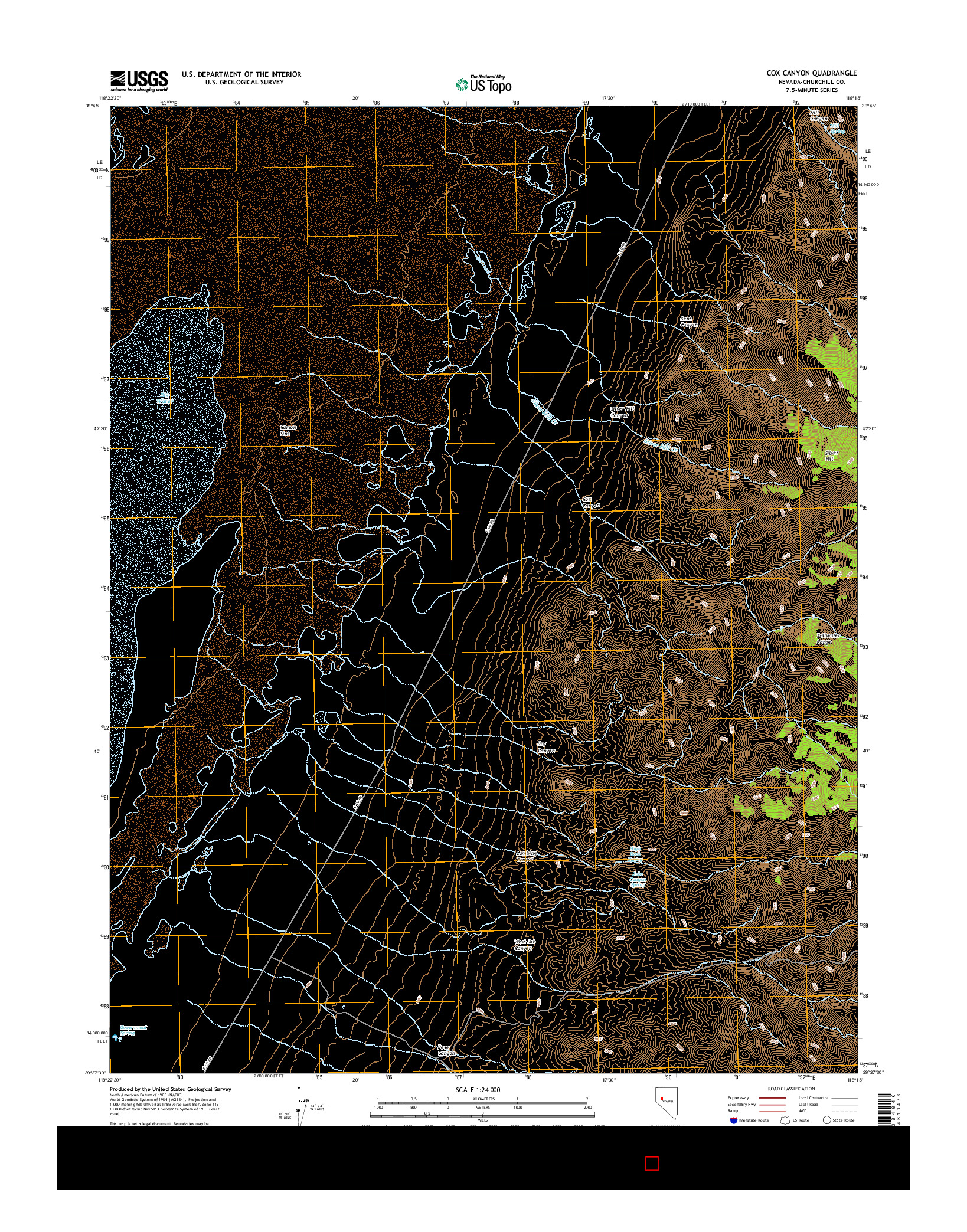 USGS US TOPO 7.5-MINUTE MAP FOR COX CANYON, NV 2014