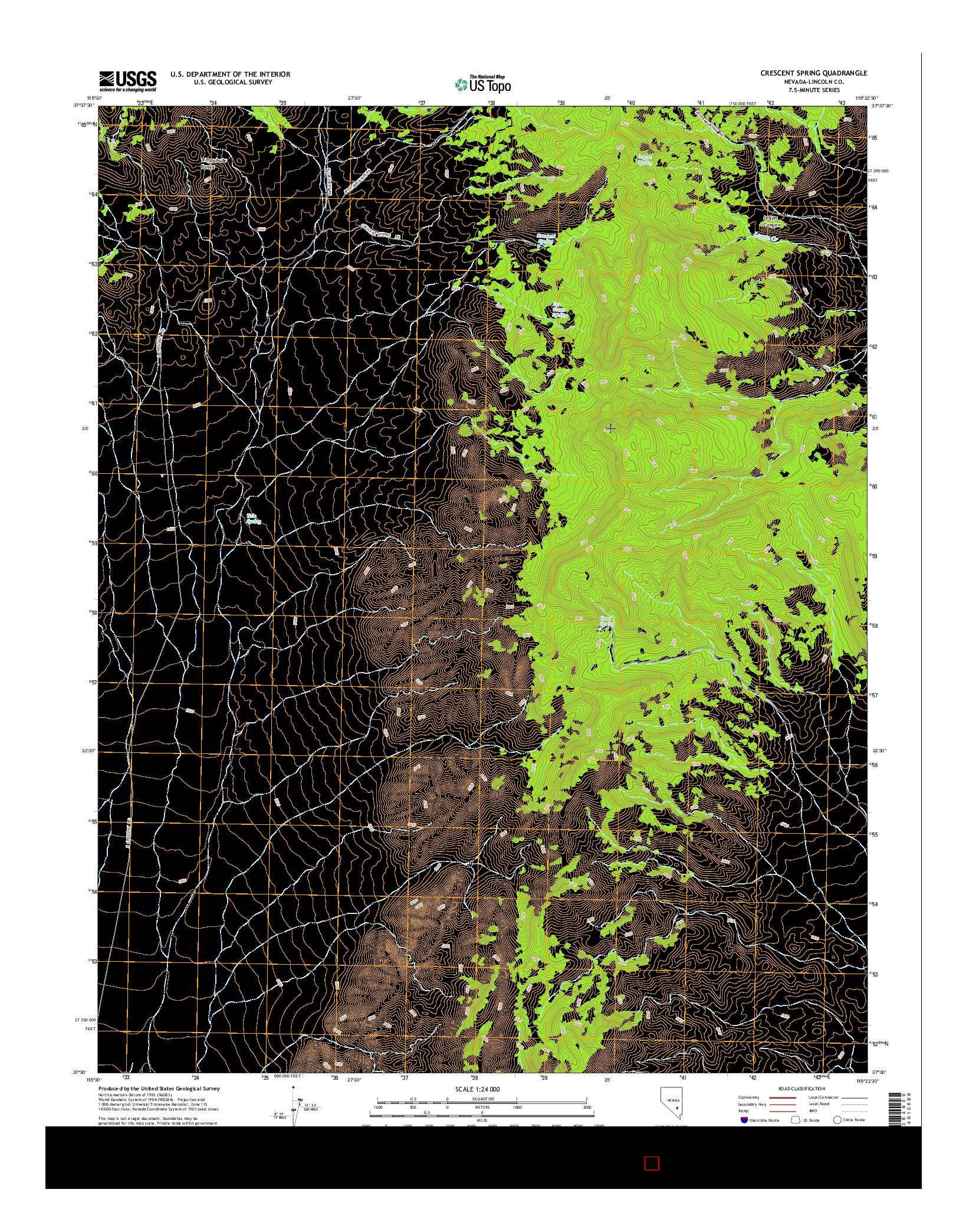 USGS US TOPO 7.5-MINUTE MAP FOR CRESCENT SPRING, NV 2014