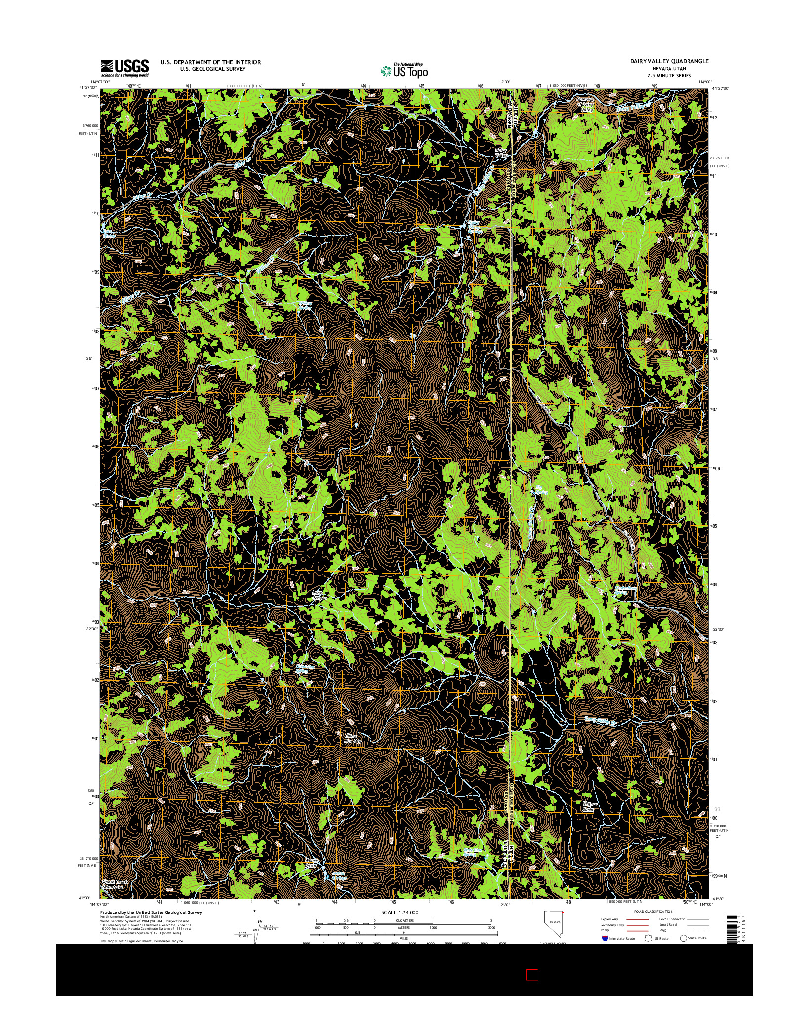 USGS US TOPO 7.5-MINUTE MAP FOR DAIRY VALLEY, NV-UT 2014