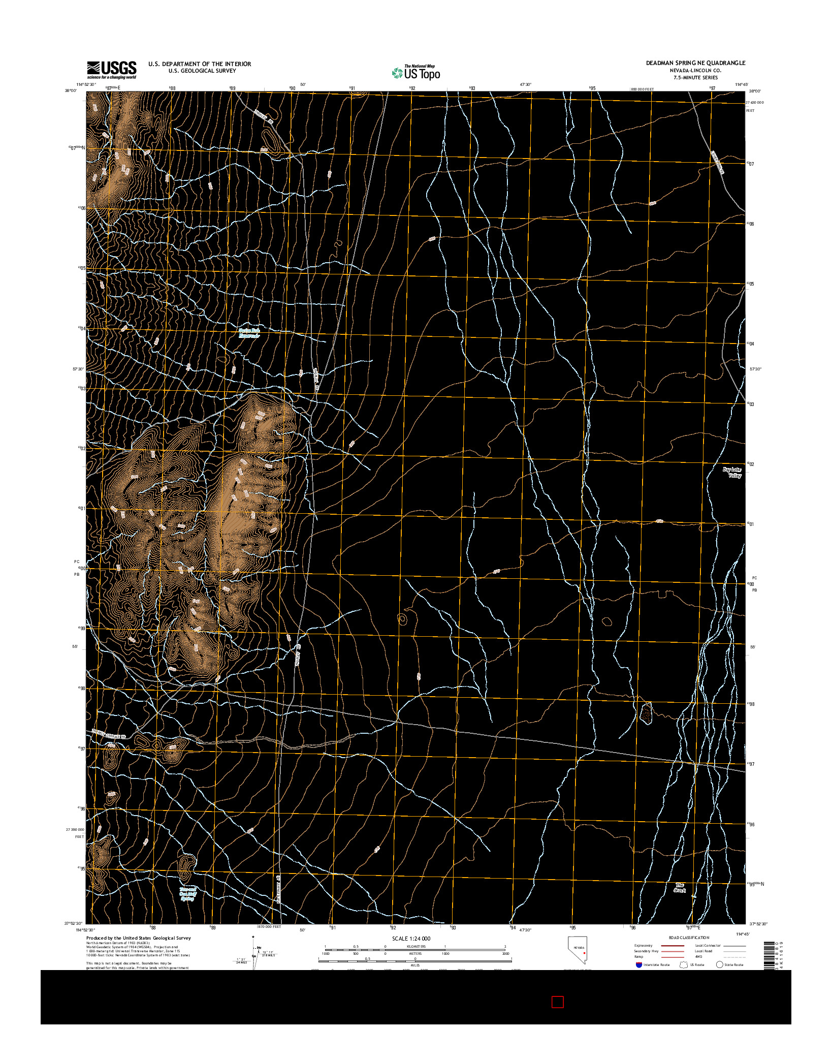USGS US TOPO 7.5-MINUTE MAP FOR DEADMAN SPRING NE, NV 2014