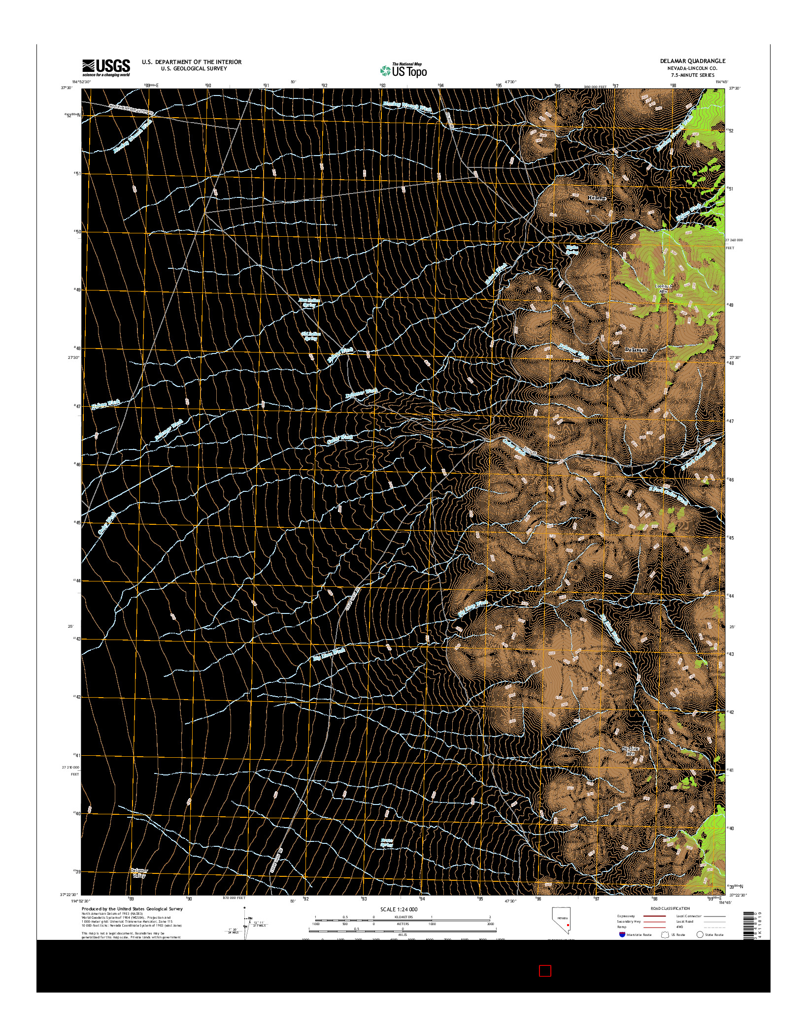 USGS US TOPO 7.5-MINUTE MAP FOR DELAMAR, NV 2014