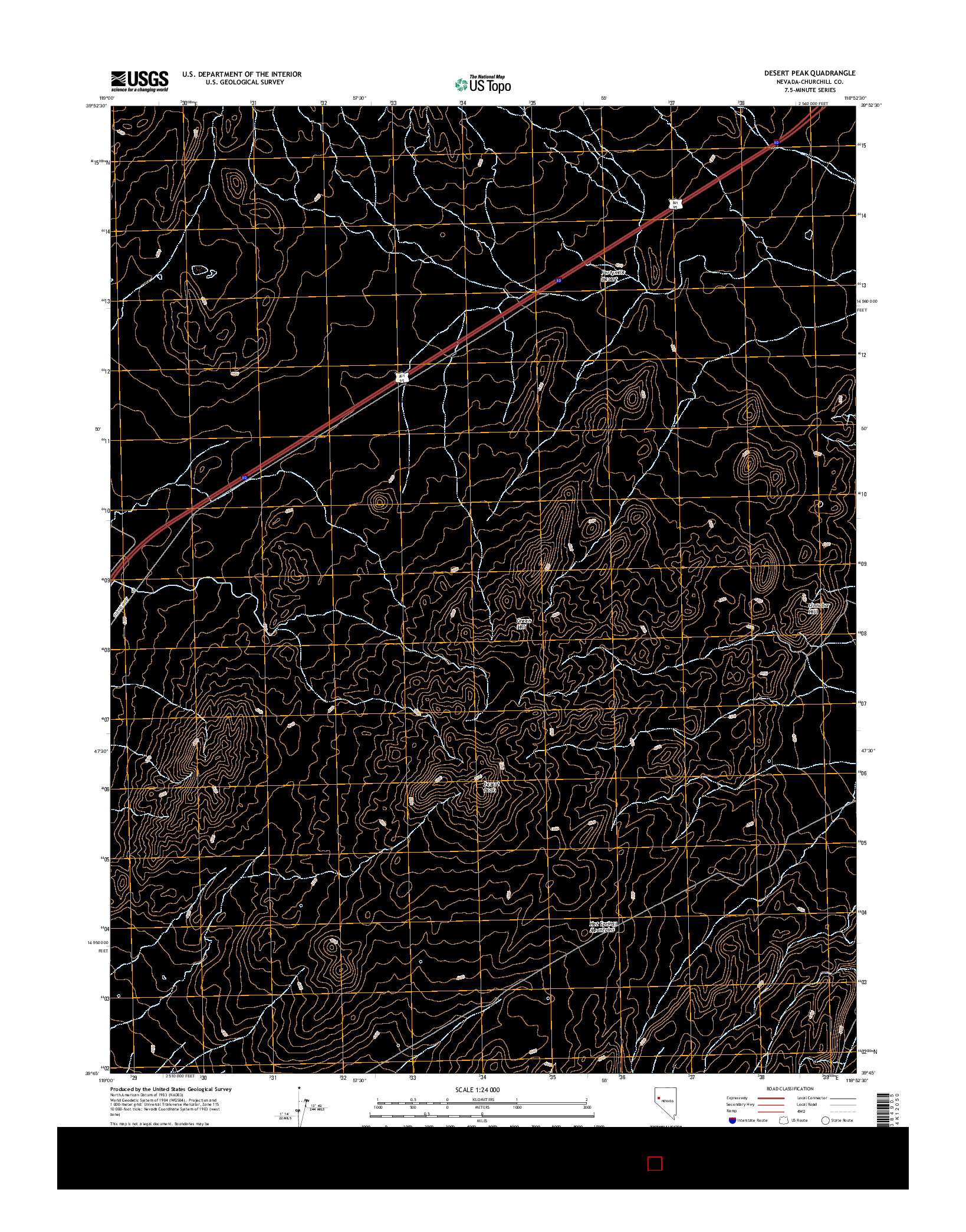 USGS US TOPO 7.5-MINUTE MAP FOR DESERT PEAK, NV 2014