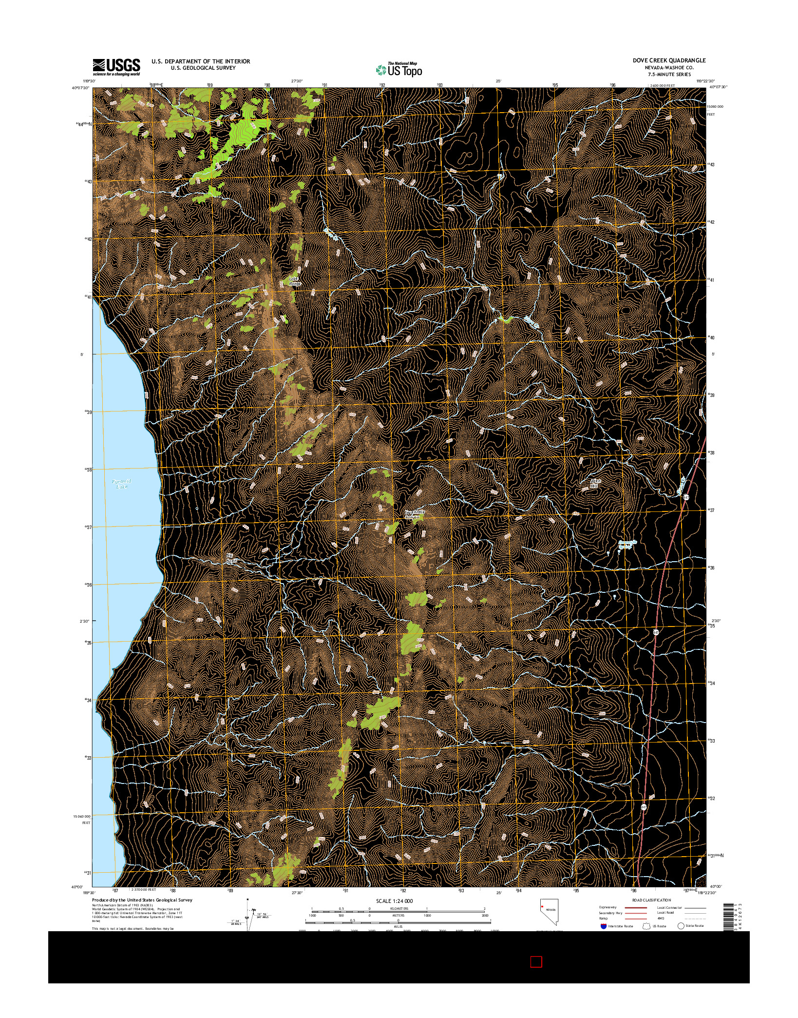 USGS US TOPO 7.5-MINUTE MAP FOR DOVE CREEK, NV 2014