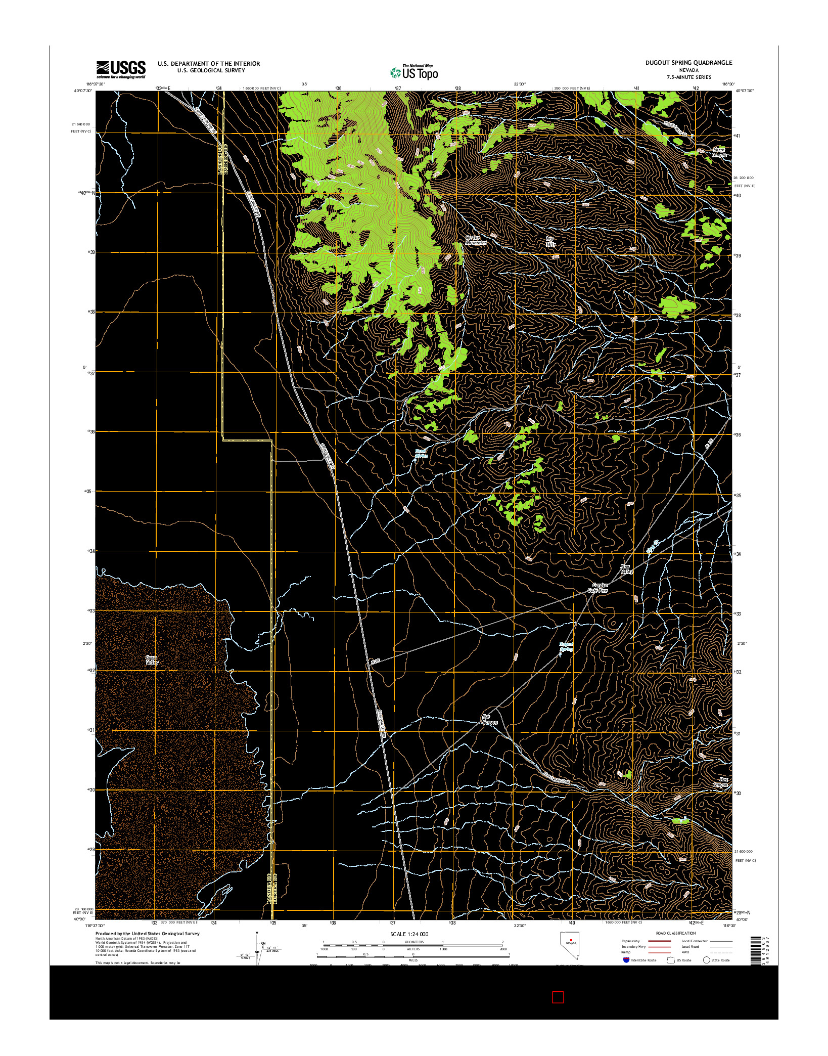 USGS US TOPO 7.5-MINUTE MAP FOR DUGOUT SPRING, NV 2014