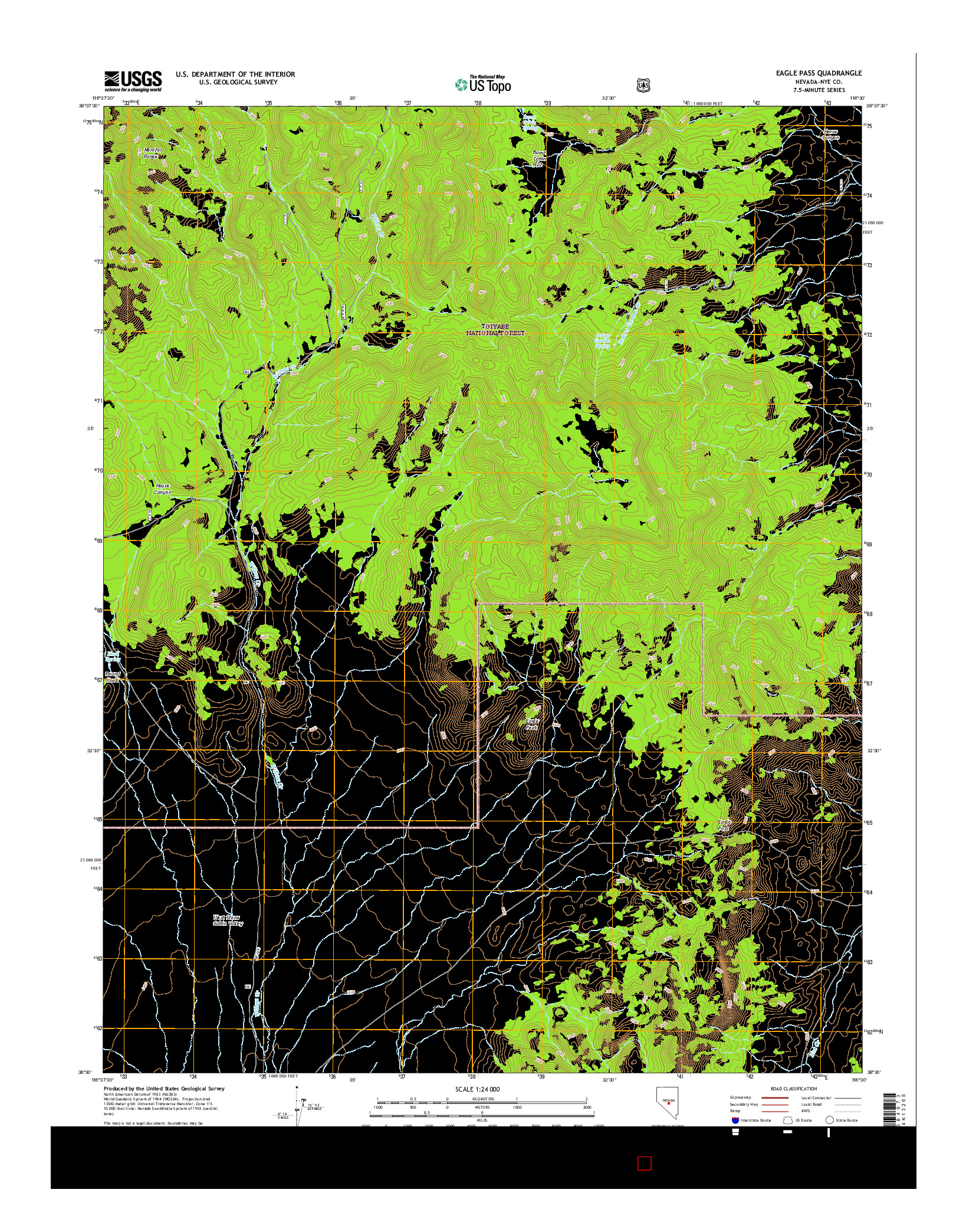 USGS US TOPO 7.5-MINUTE MAP FOR EAGLE PASS, NV 2014