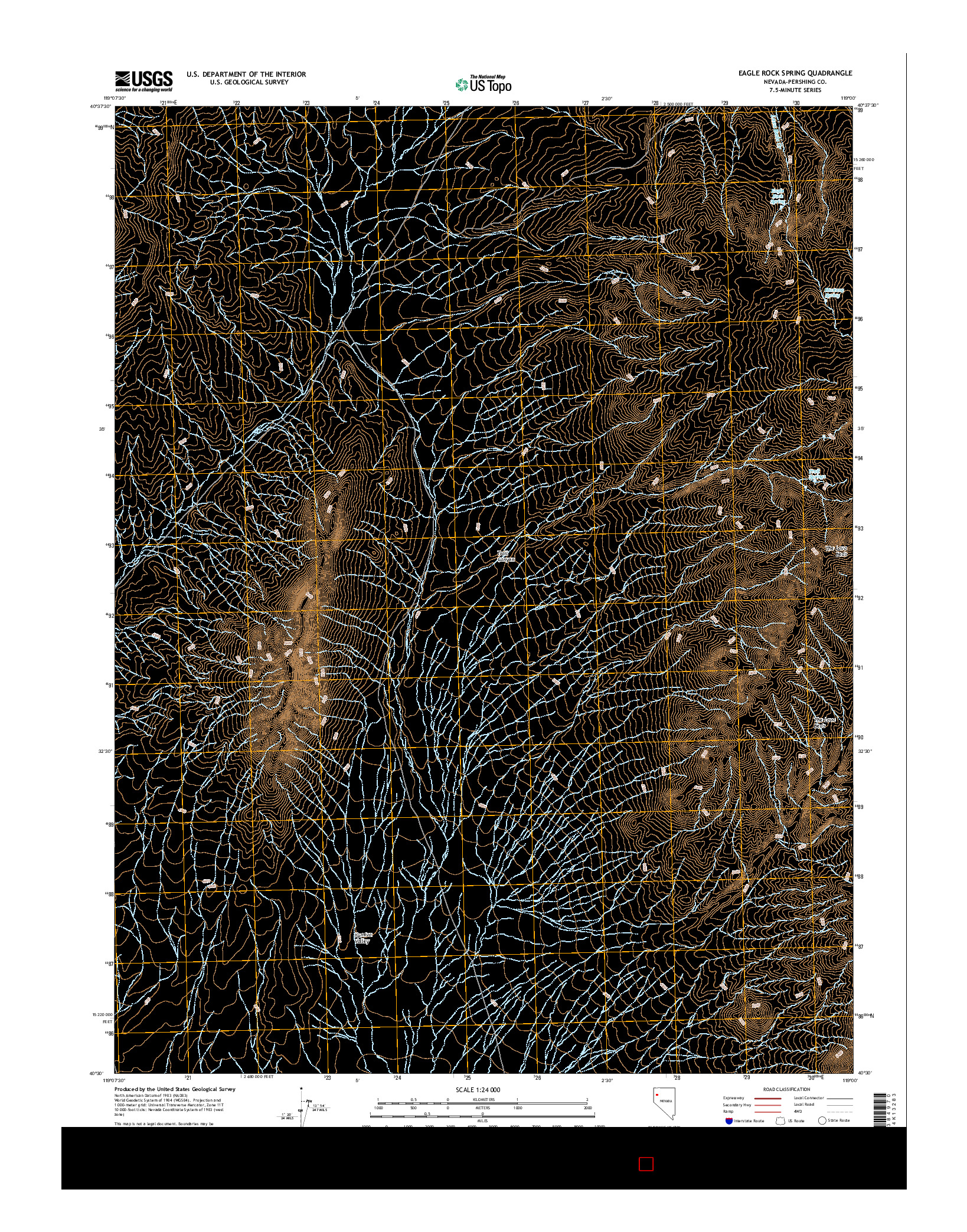 USGS US TOPO 7.5-MINUTE MAP FOR EAGLE ROCK SPRING, NV 2014