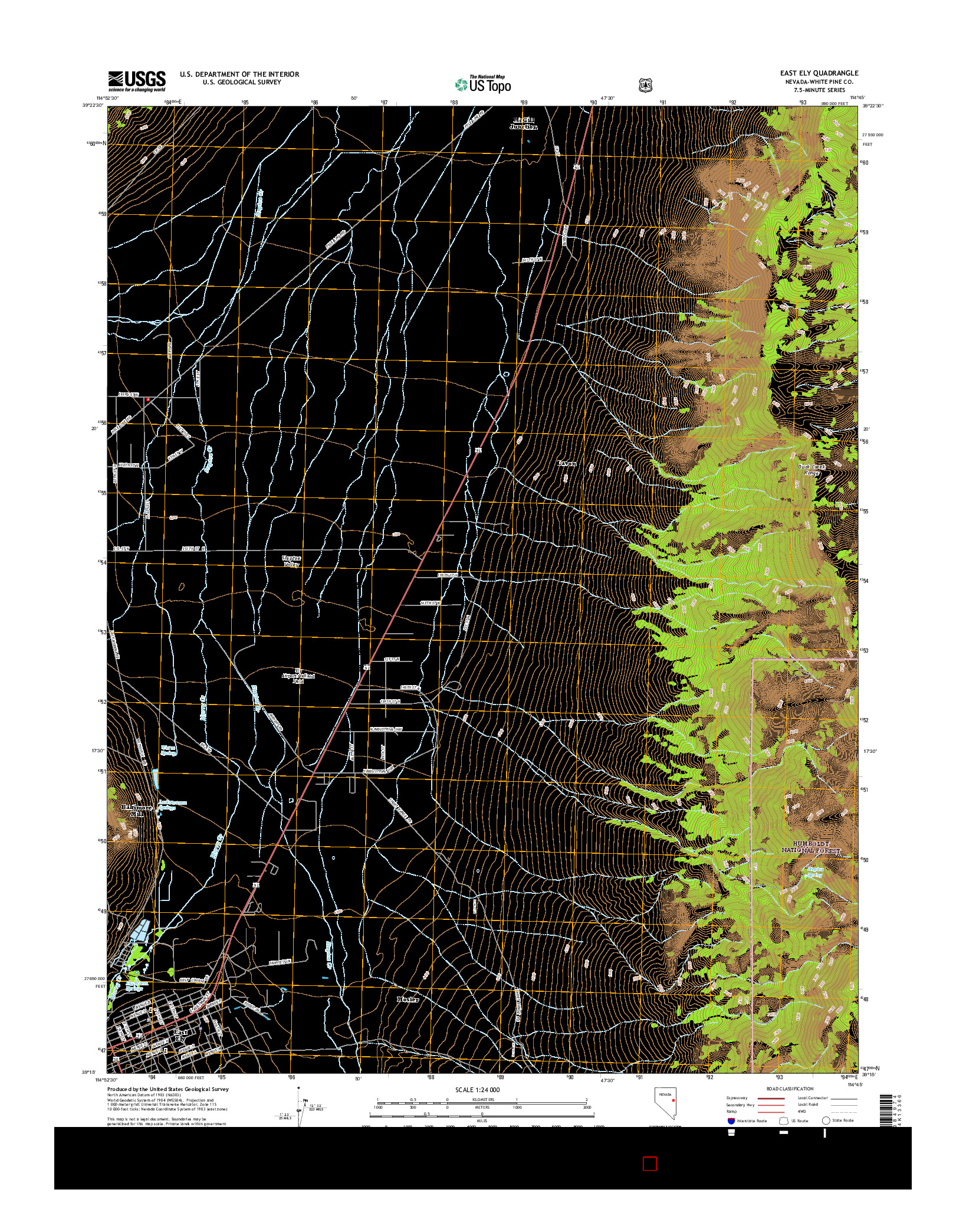 USGS US TOPO 7.5-MINUTE MAP FOR EAST ELY, NV 2014