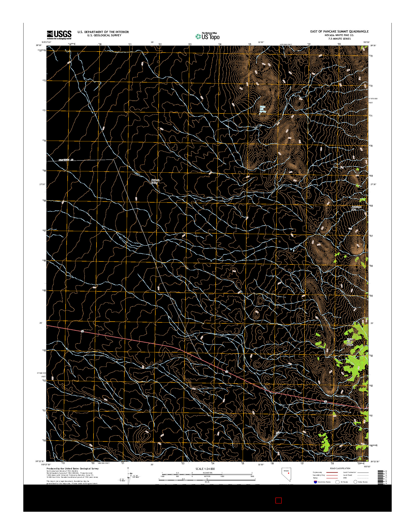 USGS US TOPO 7.5-MINUTE MAP FOR EAST OF PANCAKE SUMMIT, NV 2014