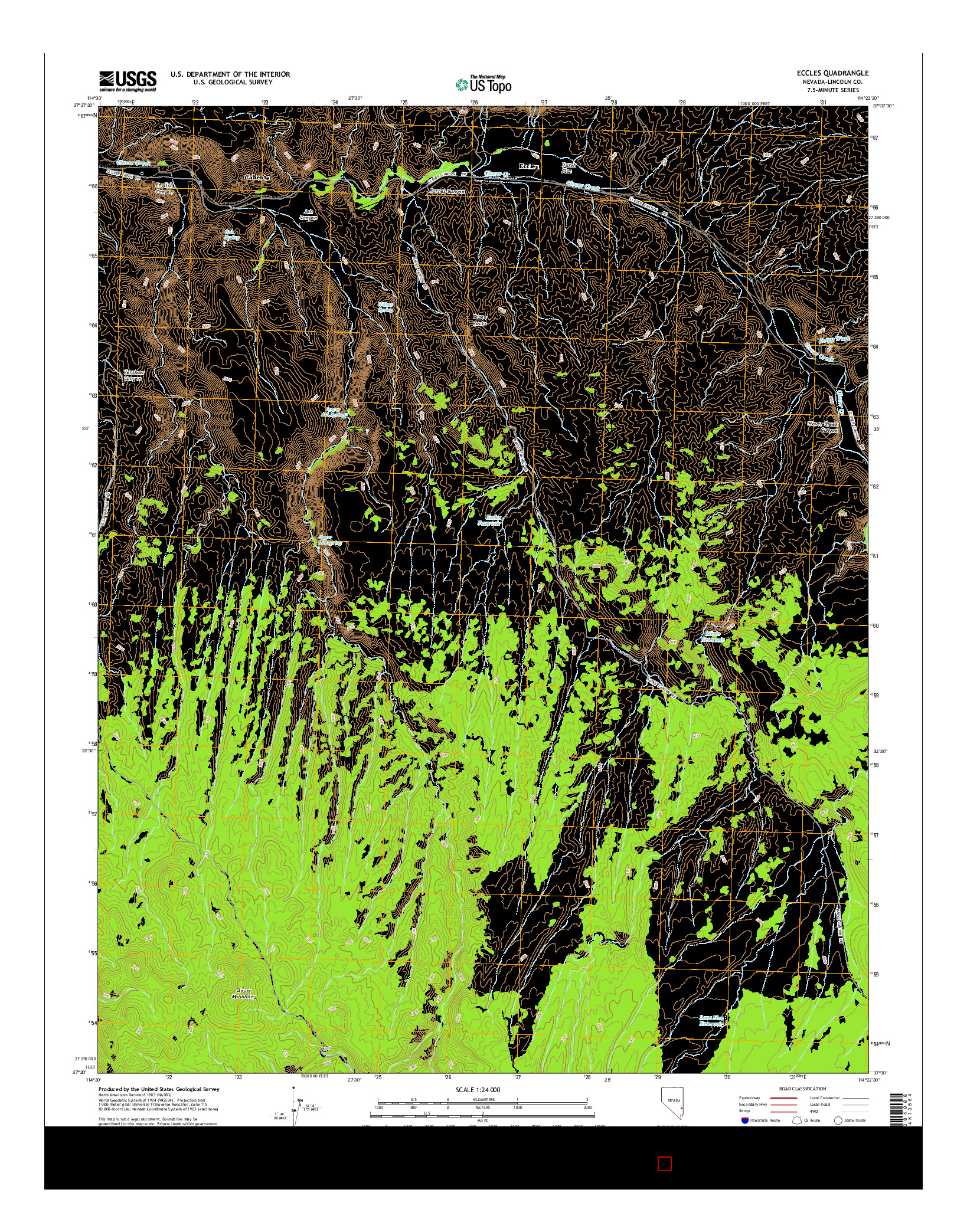 USGS US TOPO 7.5-MINUTE MAP FOR ECCLES, NV 2014