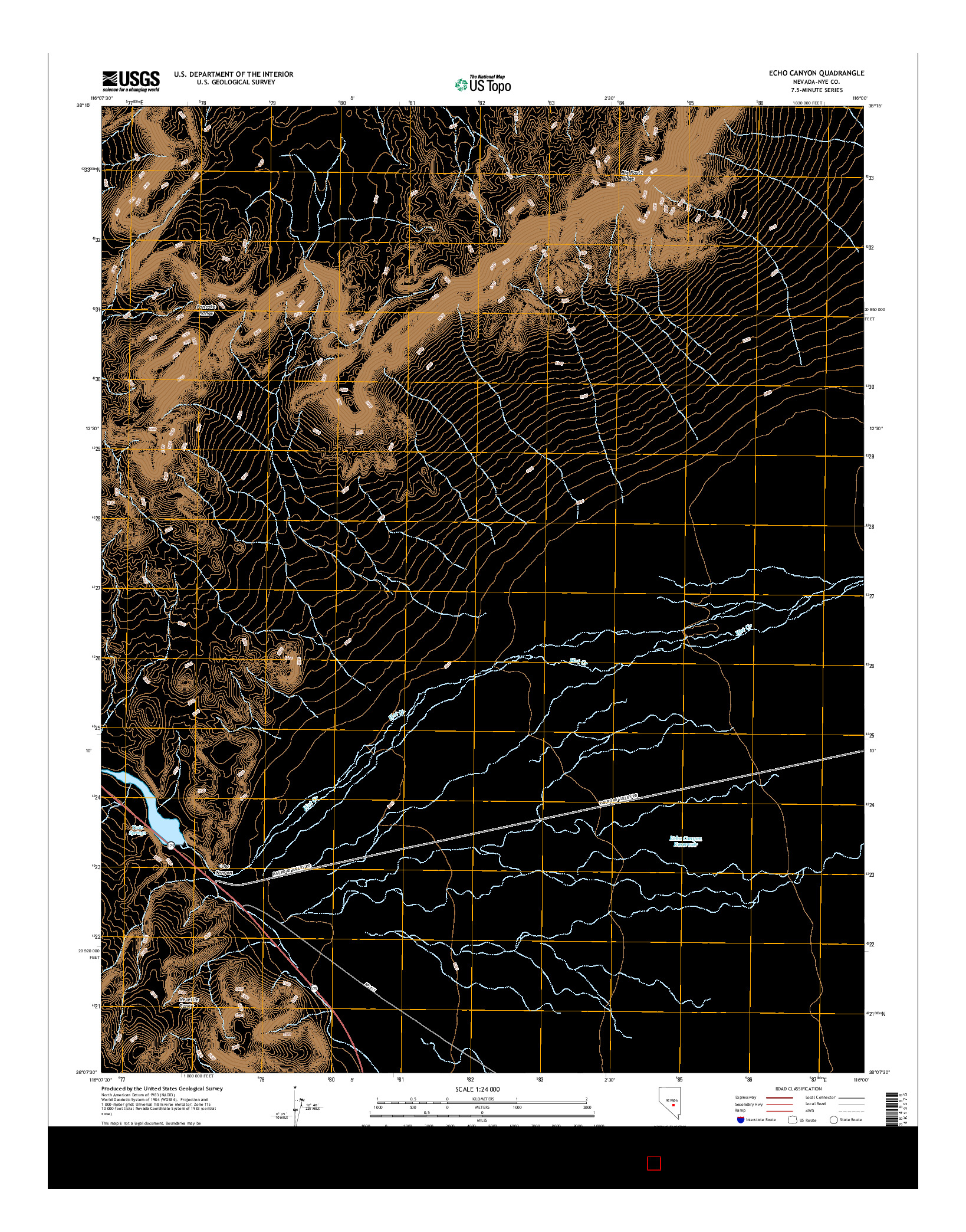 USGS US TOPO 7.5-MINUTE MAP FOR ECHO CANYON, NV 2014