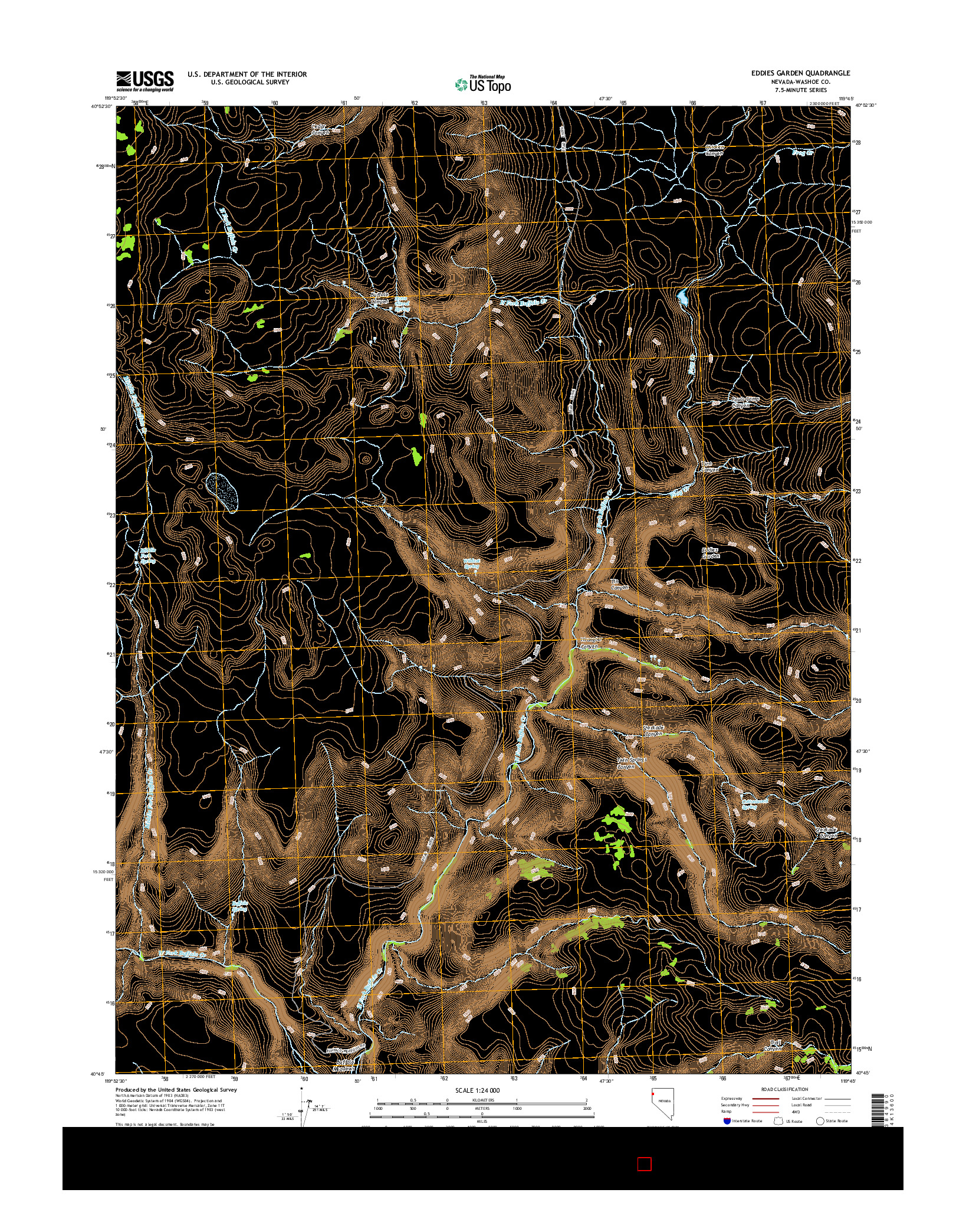 USGS US TOPO 7.5-MINUTE MAP FOR EDDIES GARDEN, NV 2014