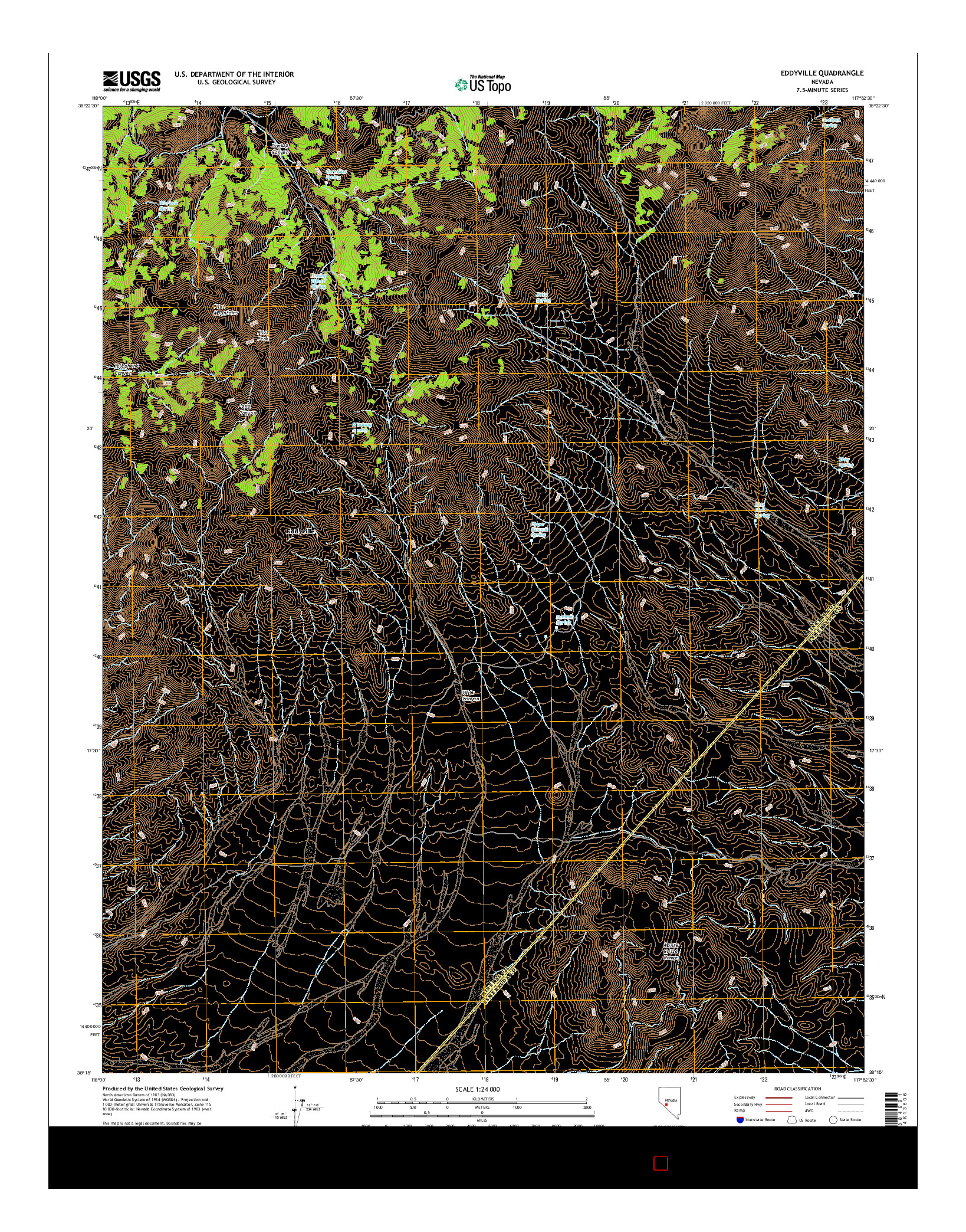 USGS US TOPO 7.5-MINUTE MAP FOR EDDYVILLE, NV 2014