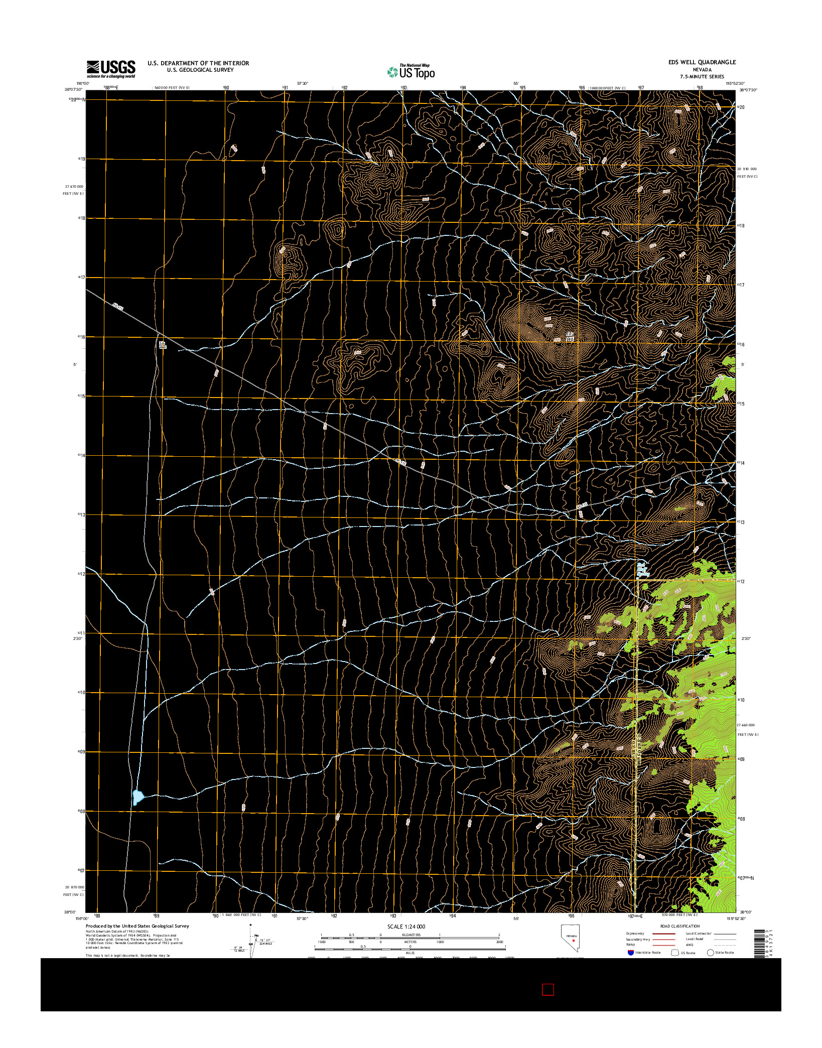 USGS US TOPO 7.5-MINUTE MAP FOR EDS WELL, NV 2014