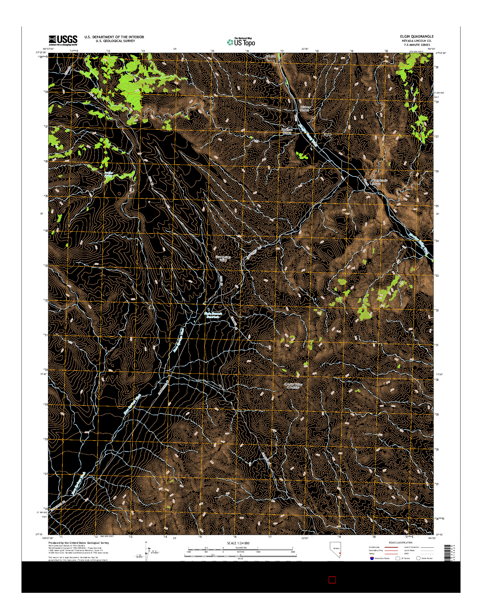 USGS US TOPO 7.5-MINUTE MAP FOR ELGIN, NV 2014
