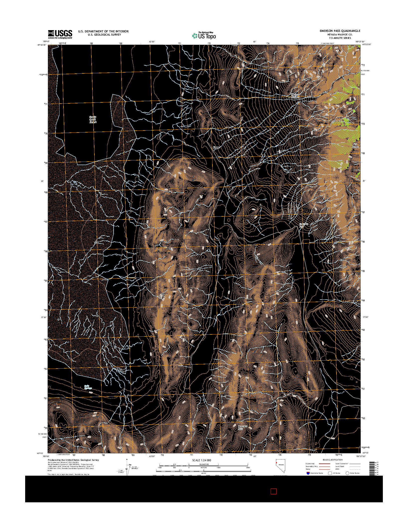 USGS US TOPO 7.5-MINUTE MAP FOR EMERSON PASS, NV 2014