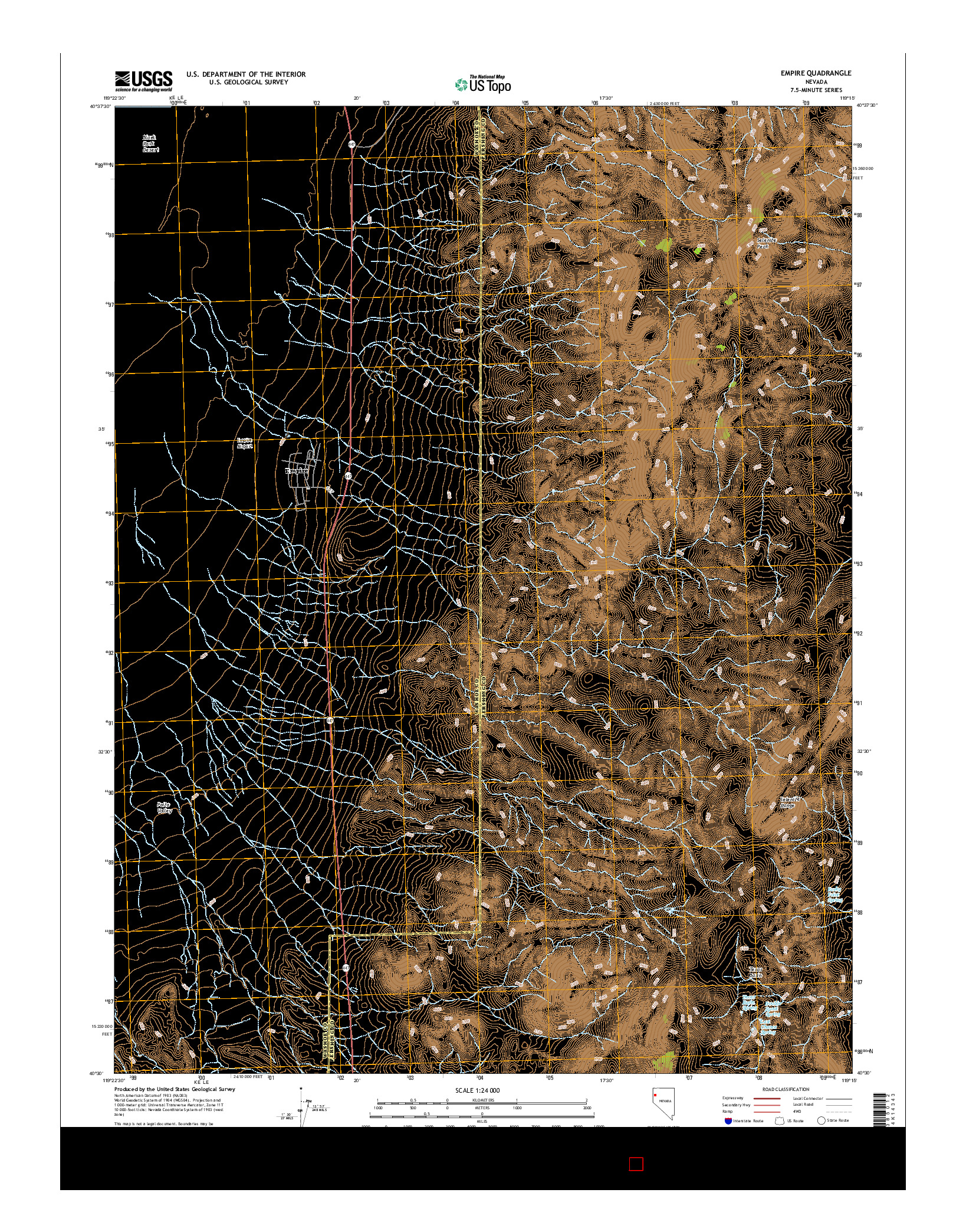 USGS US TOPO 7.5-MINUTE MAP FOR EMPIRE, NV 2014