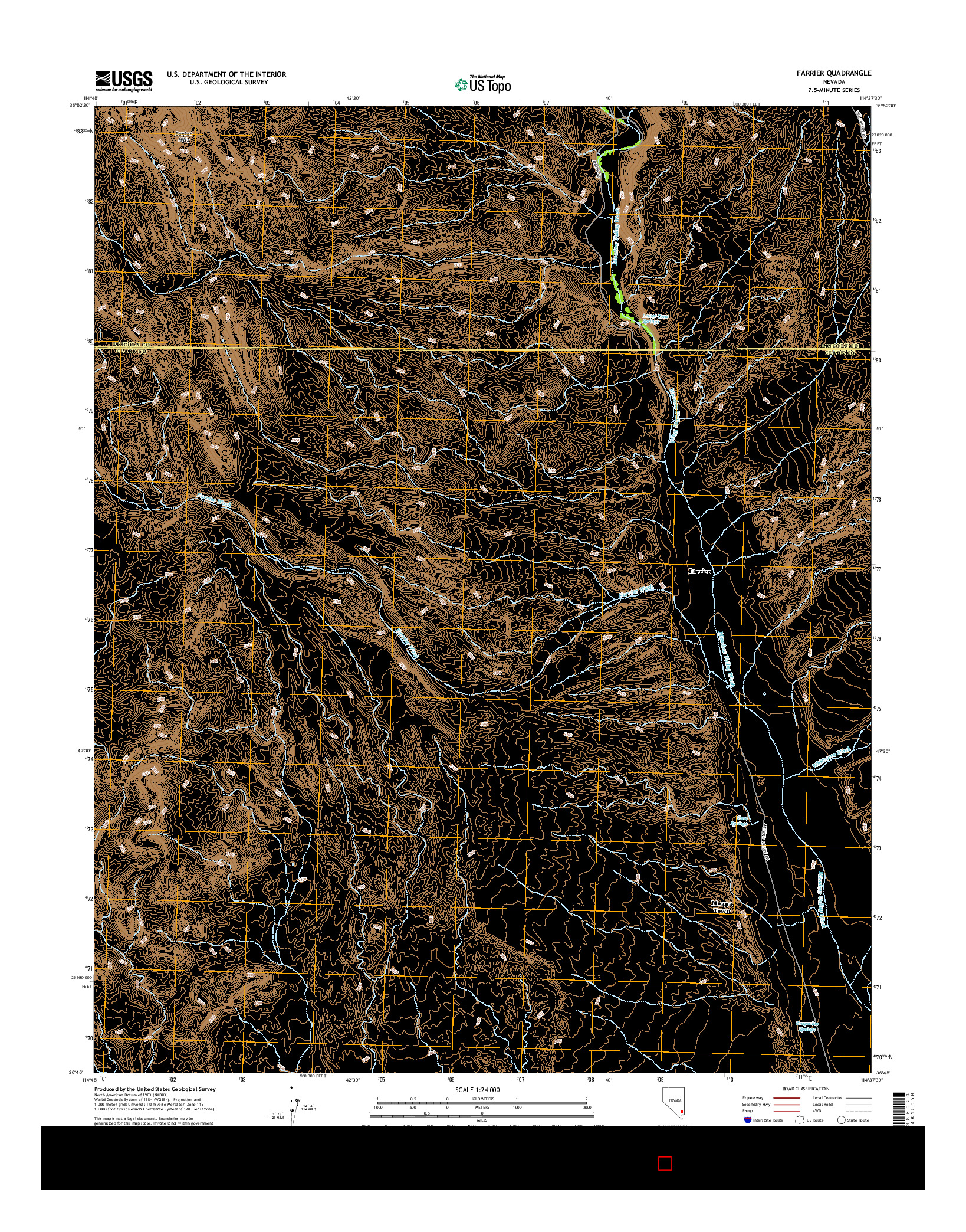 USGS US TOPO 7.5-MINUTE MAP FOR FARRIER, NV 2014