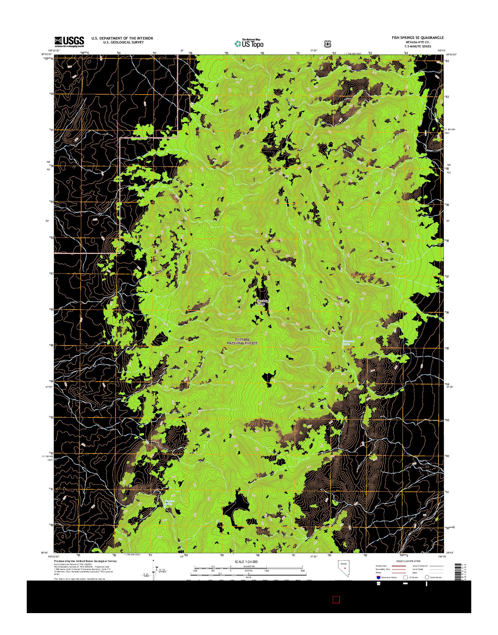 USGS US TOPO 7.5-MINUTE MAP FOR FISH SPRINGS SE, NV 2014