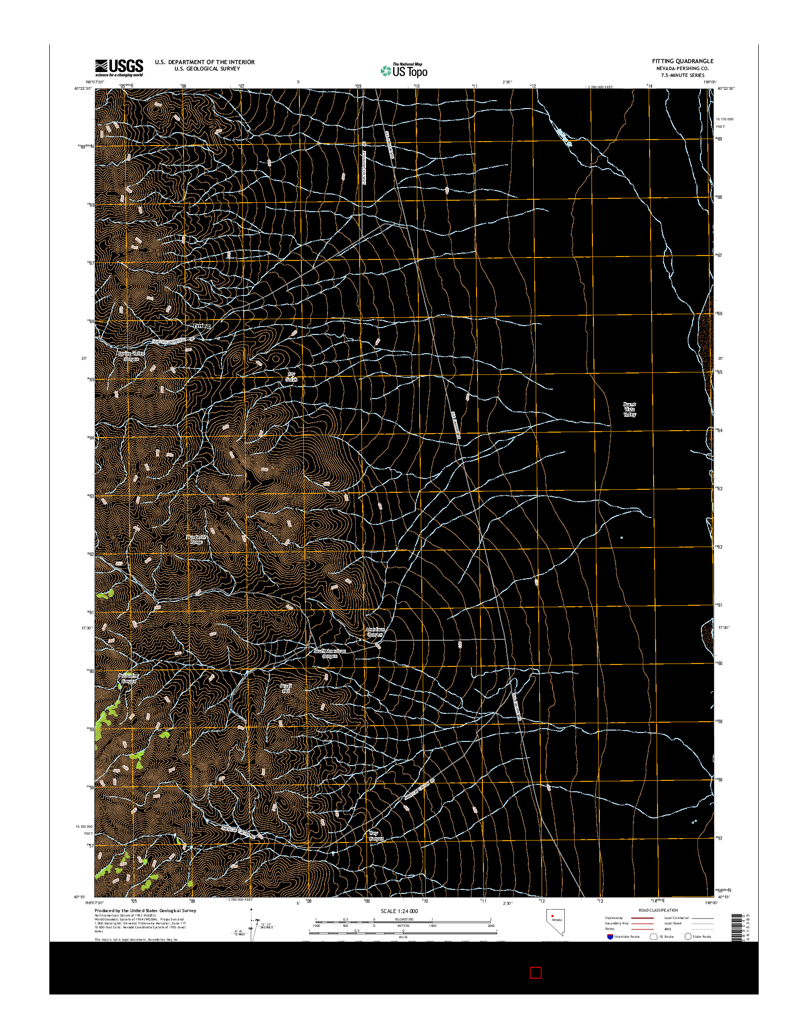 USGS US TOPO 7.5-MINUTE MAP FOR FITTING, NV 2014