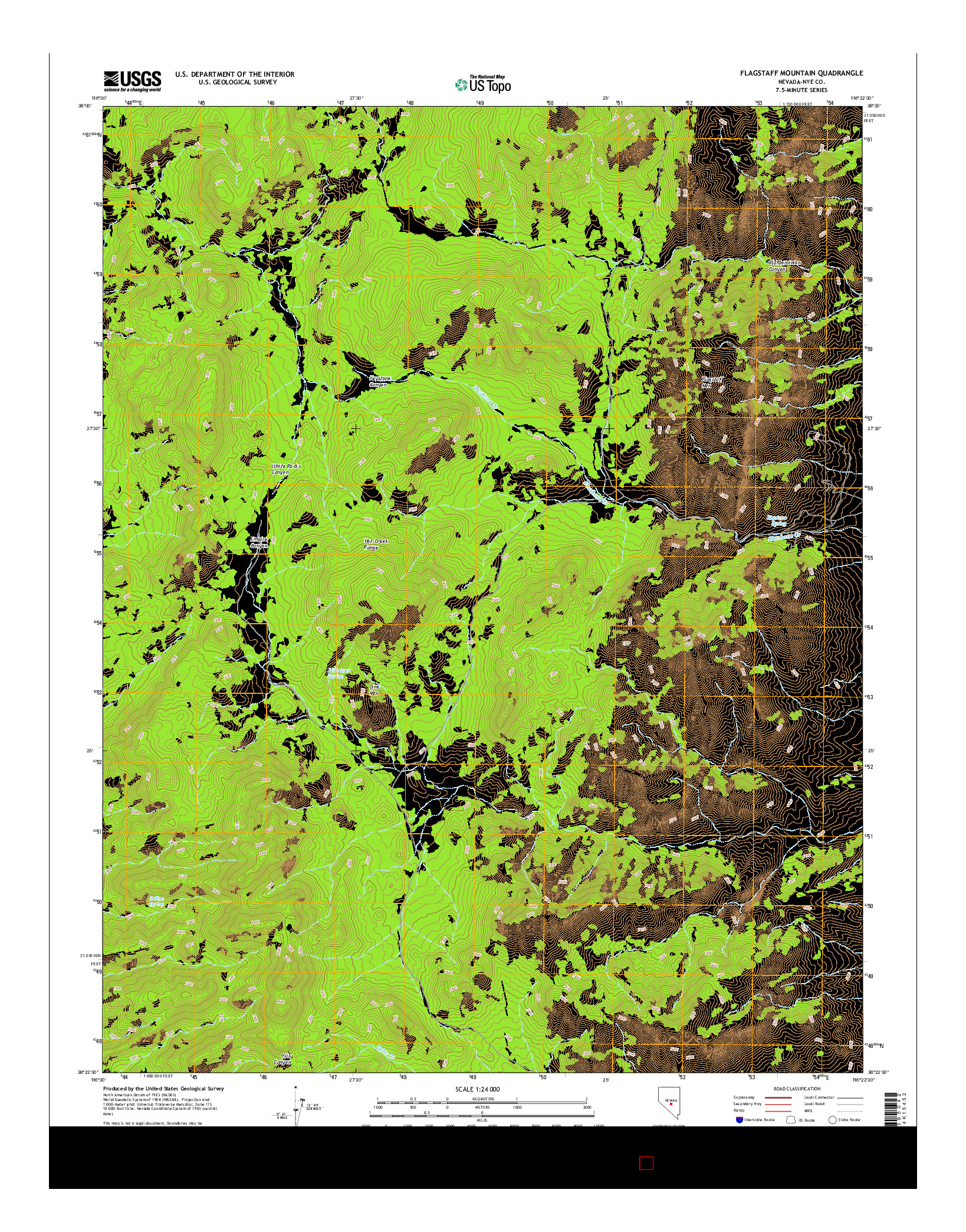 USGS US TOPO 7.5-MINUTE MAP FOR FLAGSTAFF MOUNTAIN, NV 2014