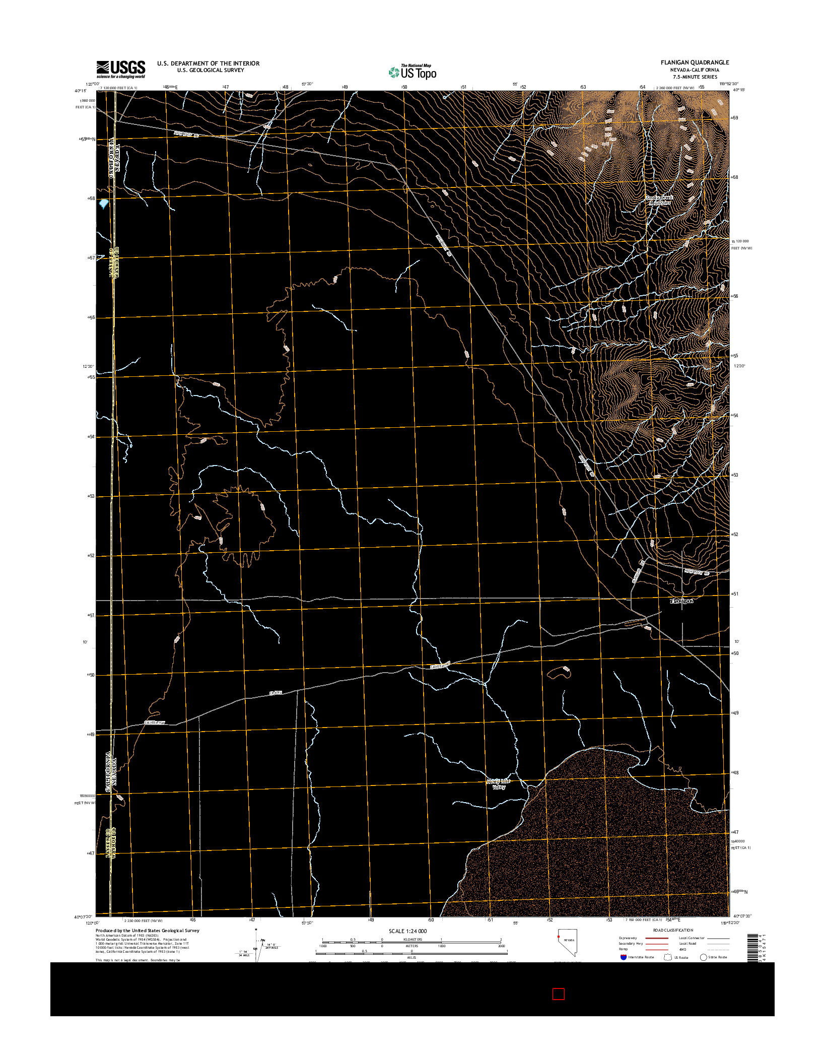 USGS US TOPO 7.5-MINUTE MAP FOR FLANIGAN, NV-CA 2014