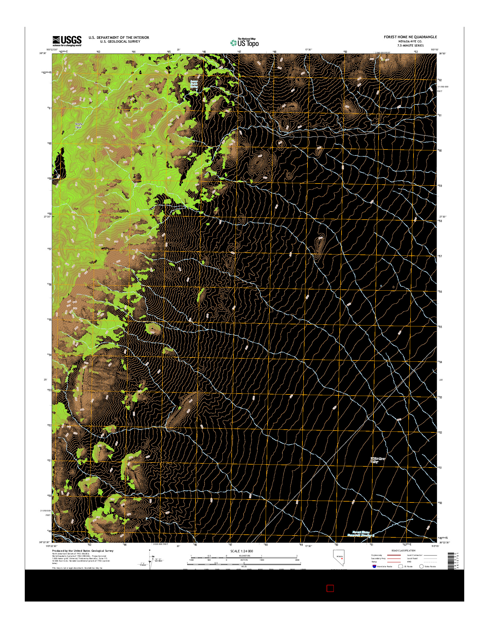 USGS US TOPO 7.5-MINUTE MAP FOR FOREST HOME NE, NV 2014