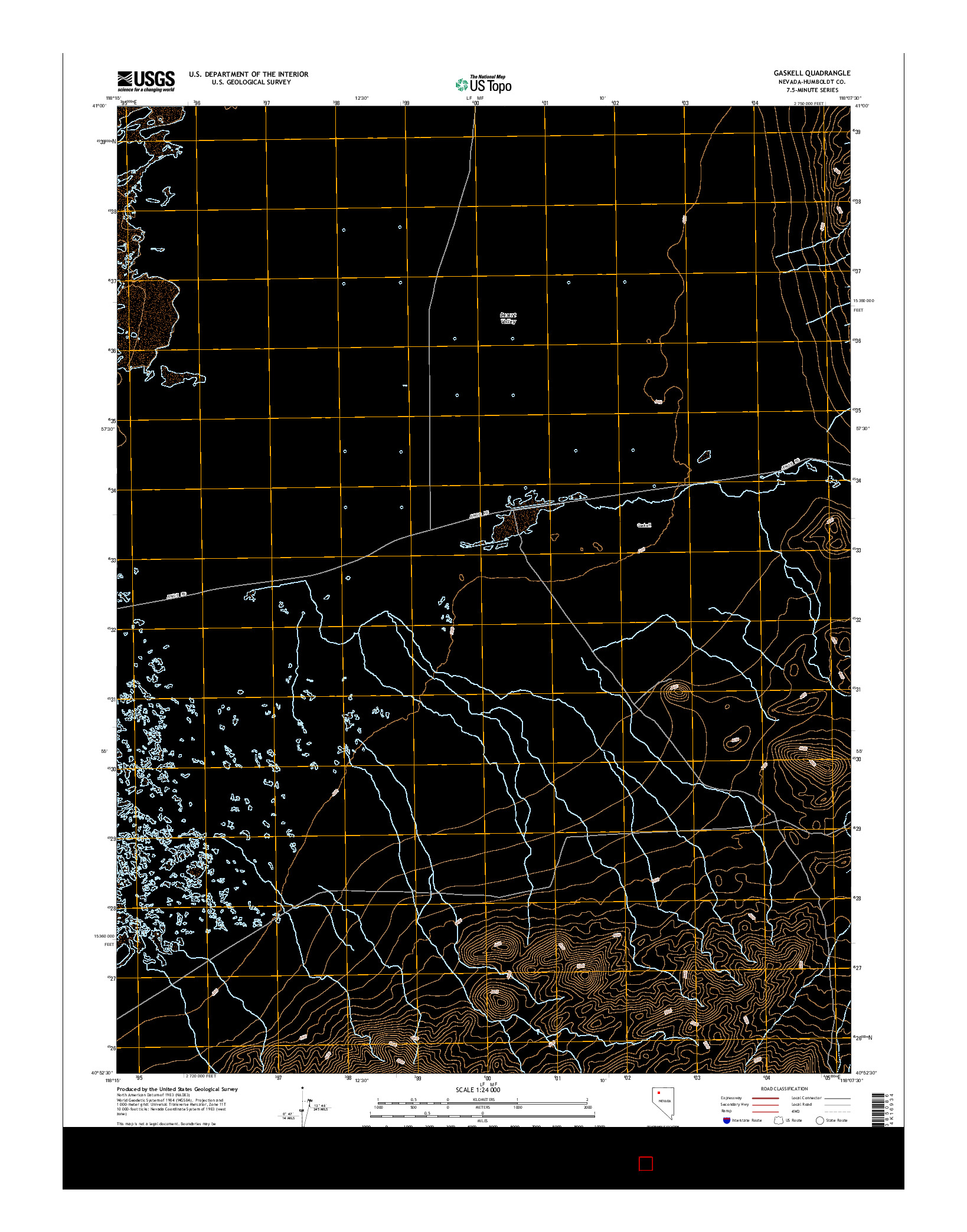 USGS US TOPO 7.5-MINUTE MAP FOR GASKELL, NV 2014