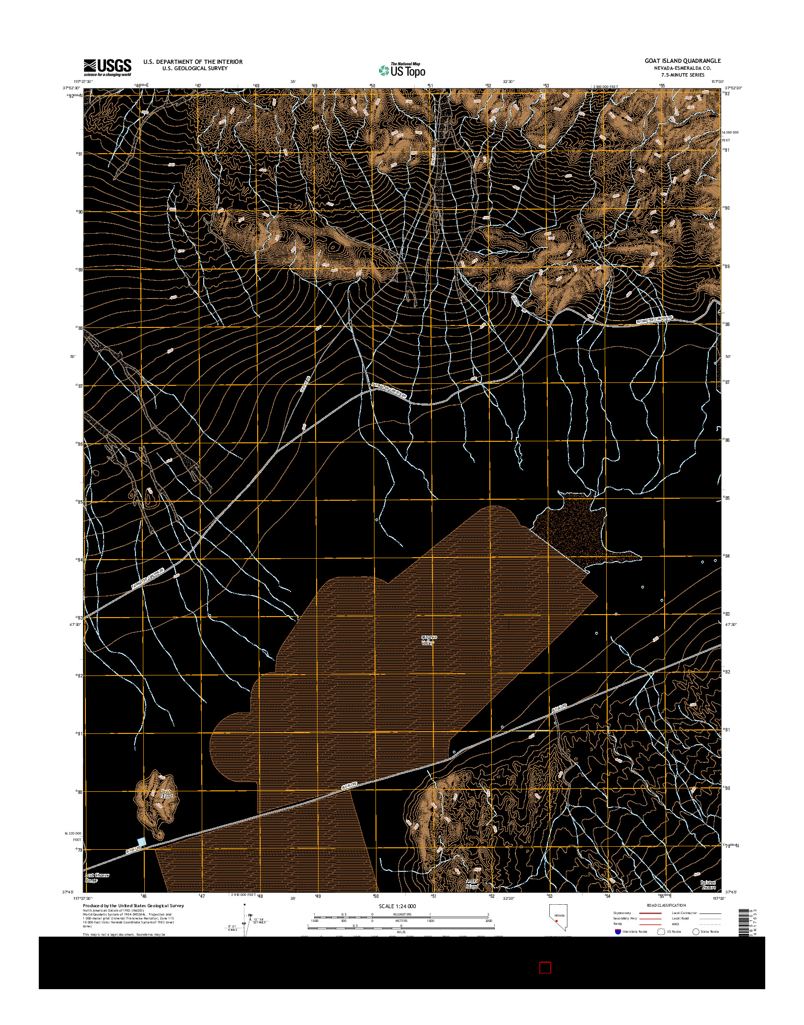 USGS US TOPO 7.5-MINUTE MAP FOR GOAT ISLAND, NV 2014