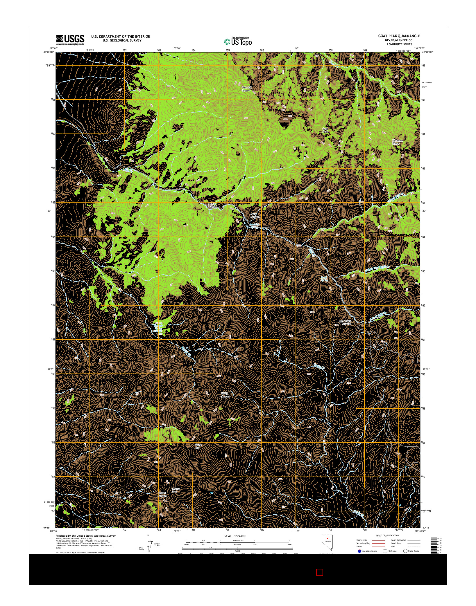 USGS US TOPO 7.5-MINUTE MAP FOR GOAT PEAK, NV 2014